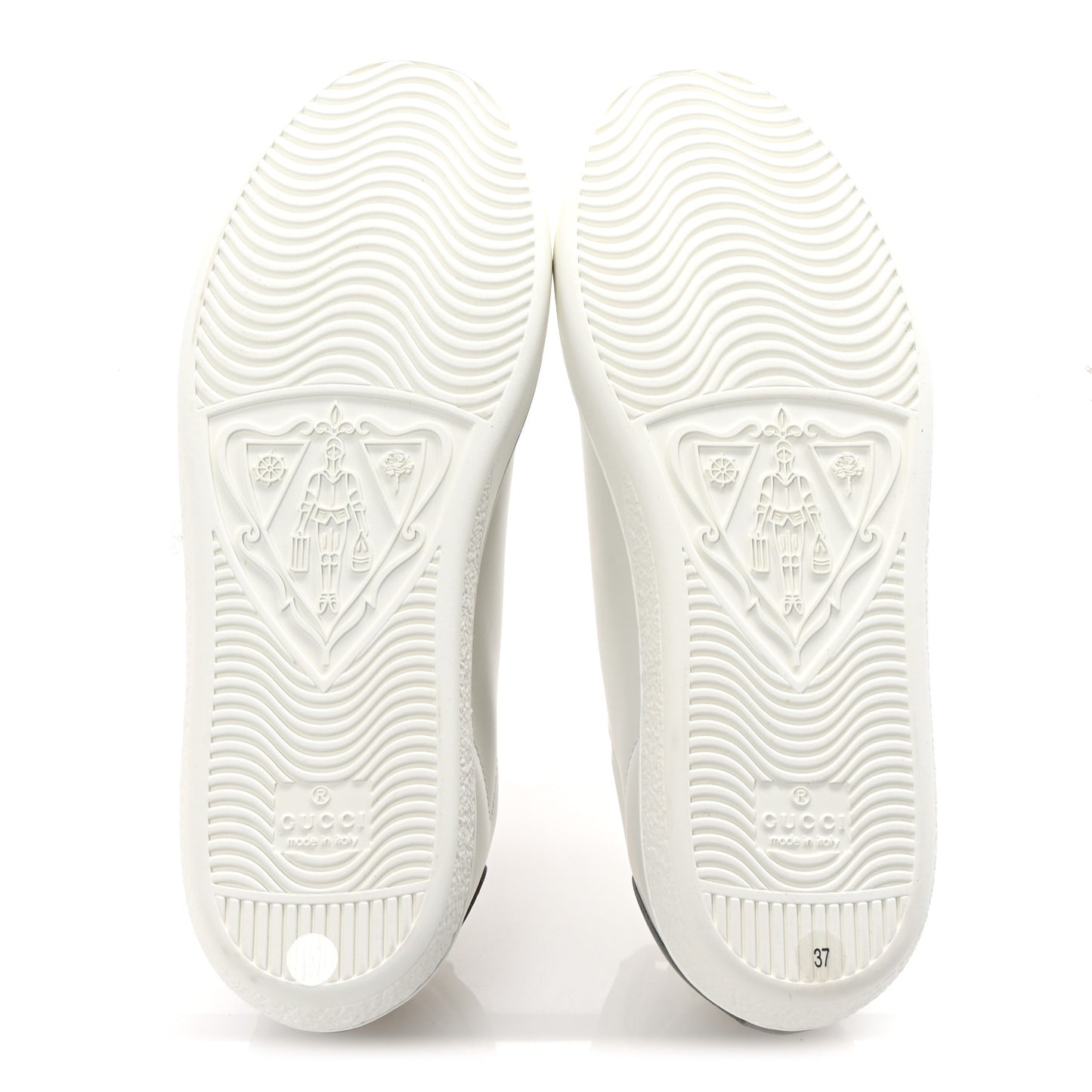 Calfskin Interlocking G Perforated Womens Ace Sneakers 37 White Grey Sky