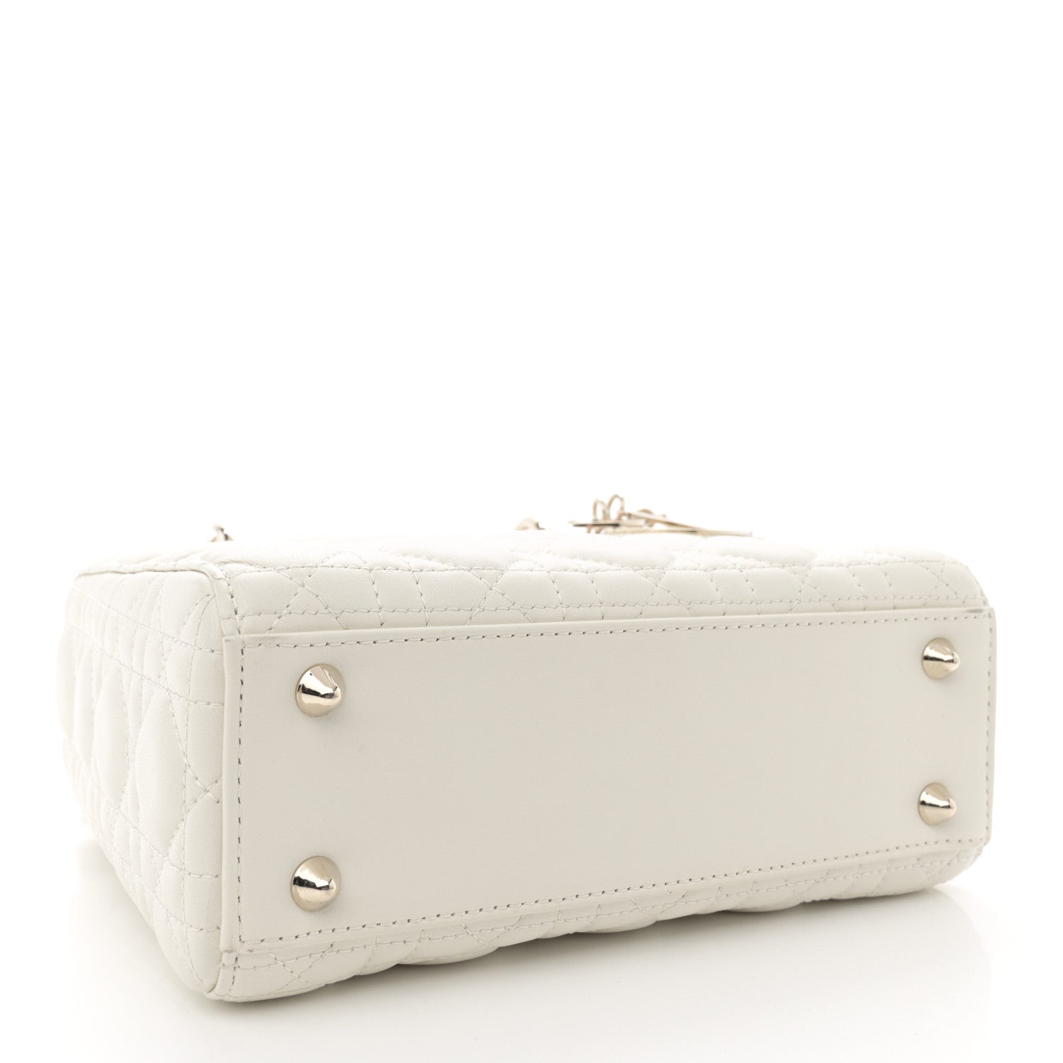 Christian Dior Lambskin Cannage Small My ABCDior Lady Dior White 4 of 14