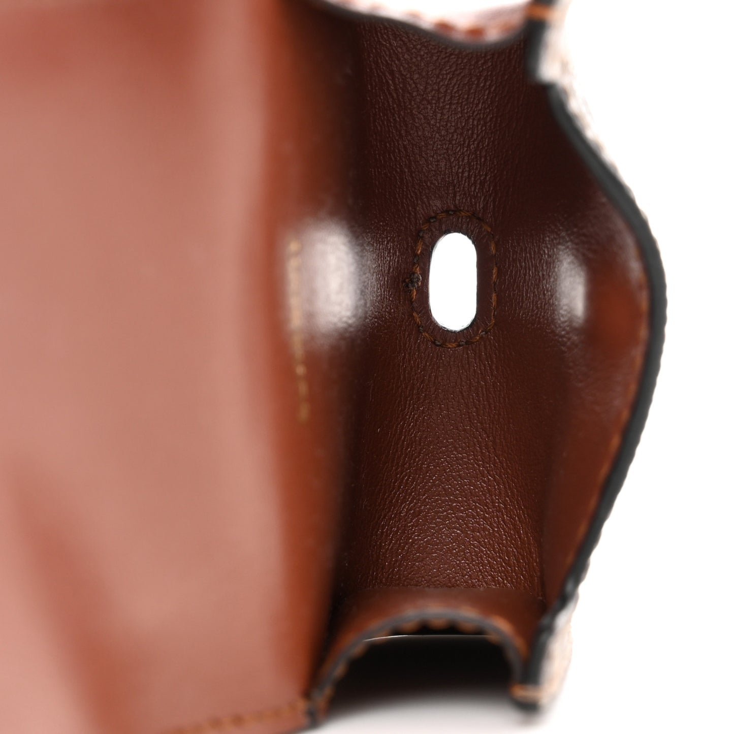 E-Canvas Calfskin Monogram Stripe TB AirPods Pro Case Brown