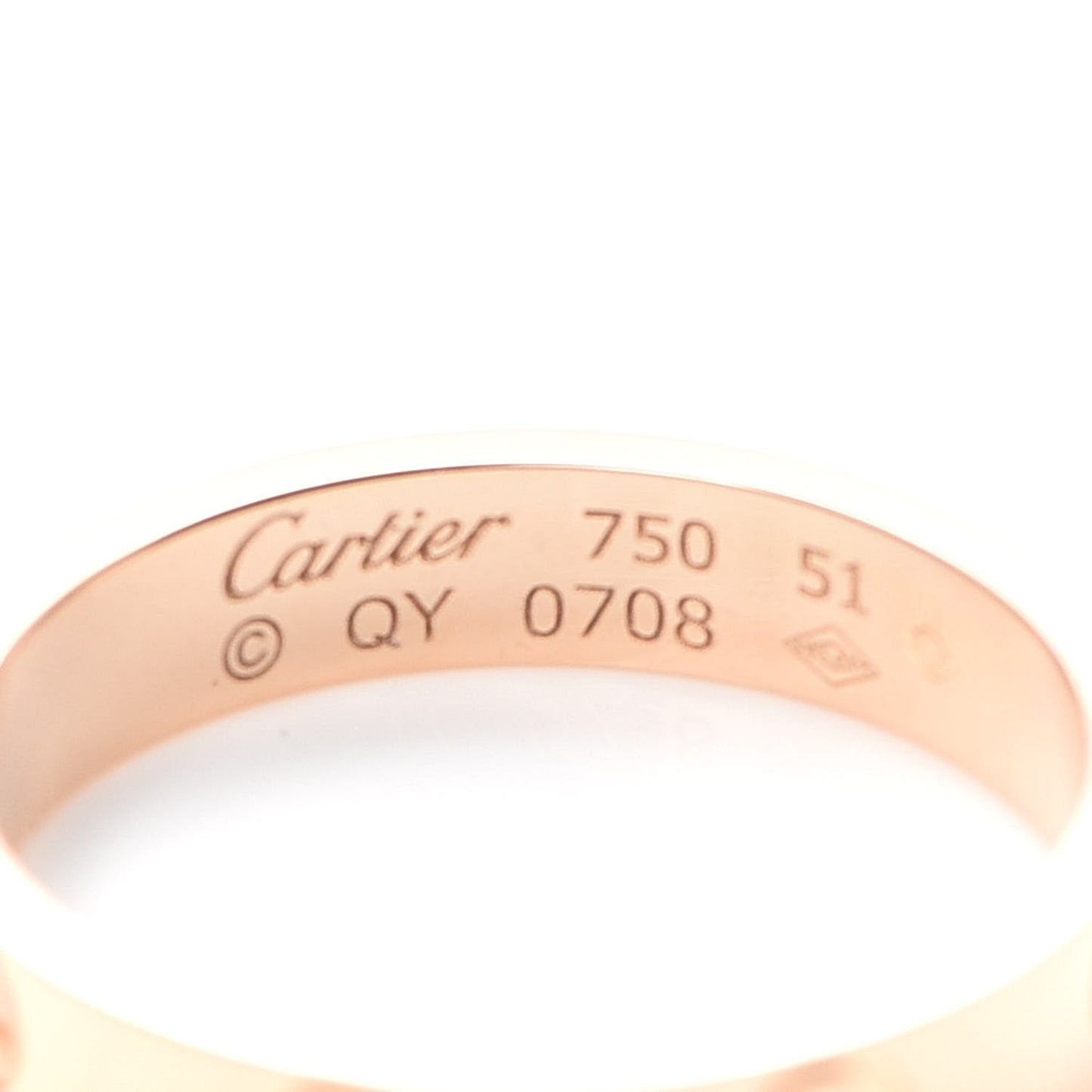 18K Pink Gold 3.5mm LOVE Wedding Band Ring 51 5.25