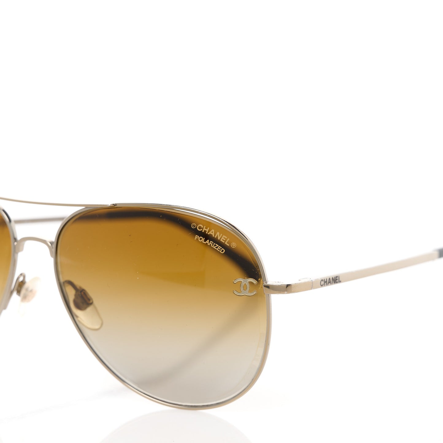 Metal Polarized Aviator CC Sunglasses 4189-T-Q Brown