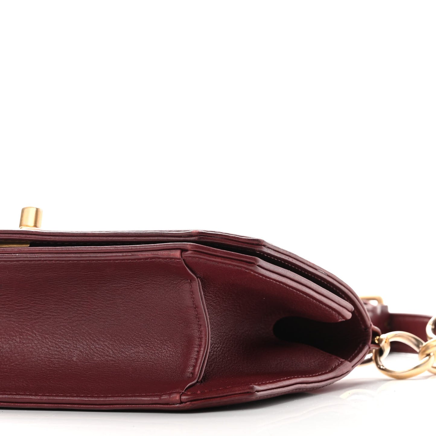 Calfskin Quilted Small Flap Burgundy