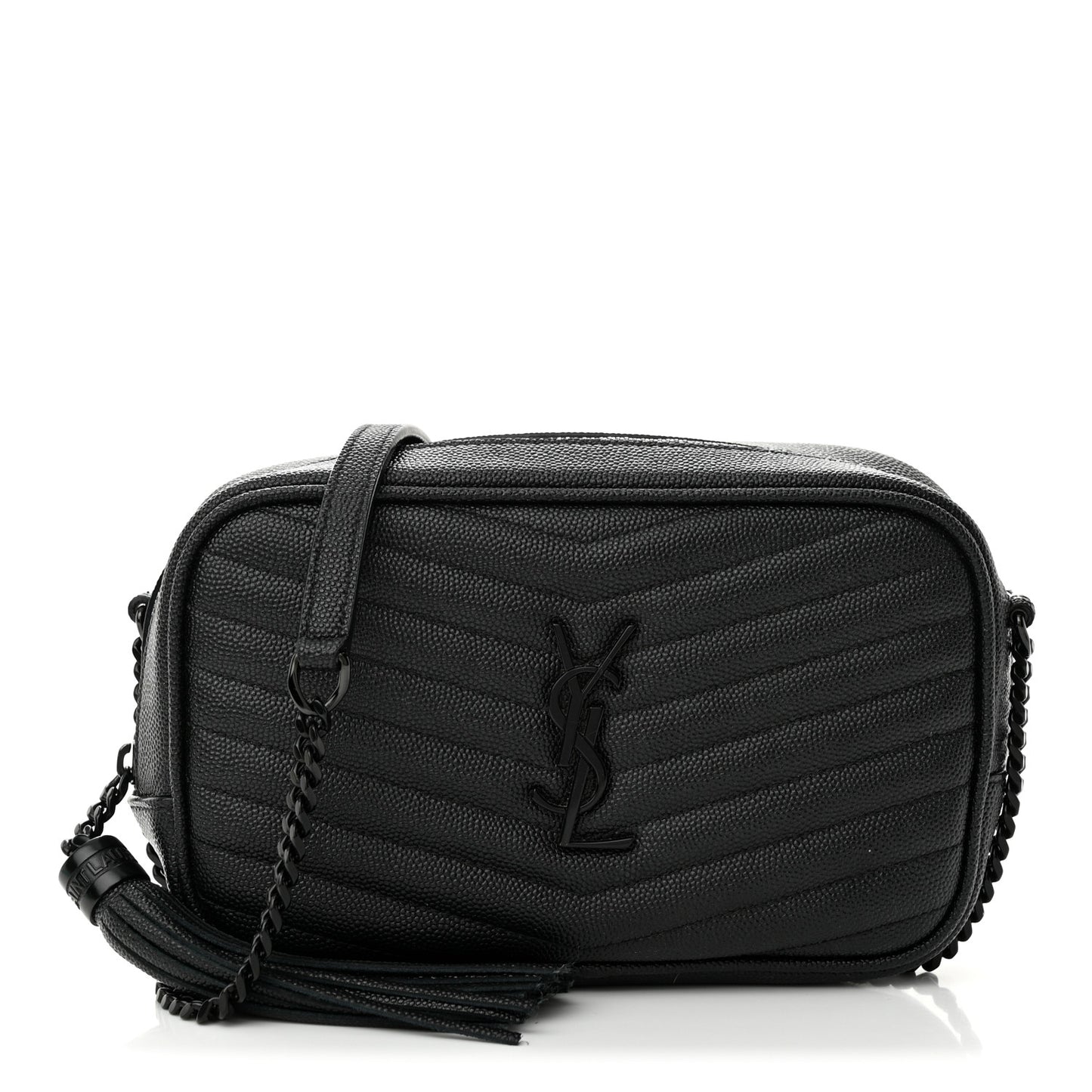 Grain De Poudre Matelasse Monochrome Monogram Mini Lou Camera Bag Black