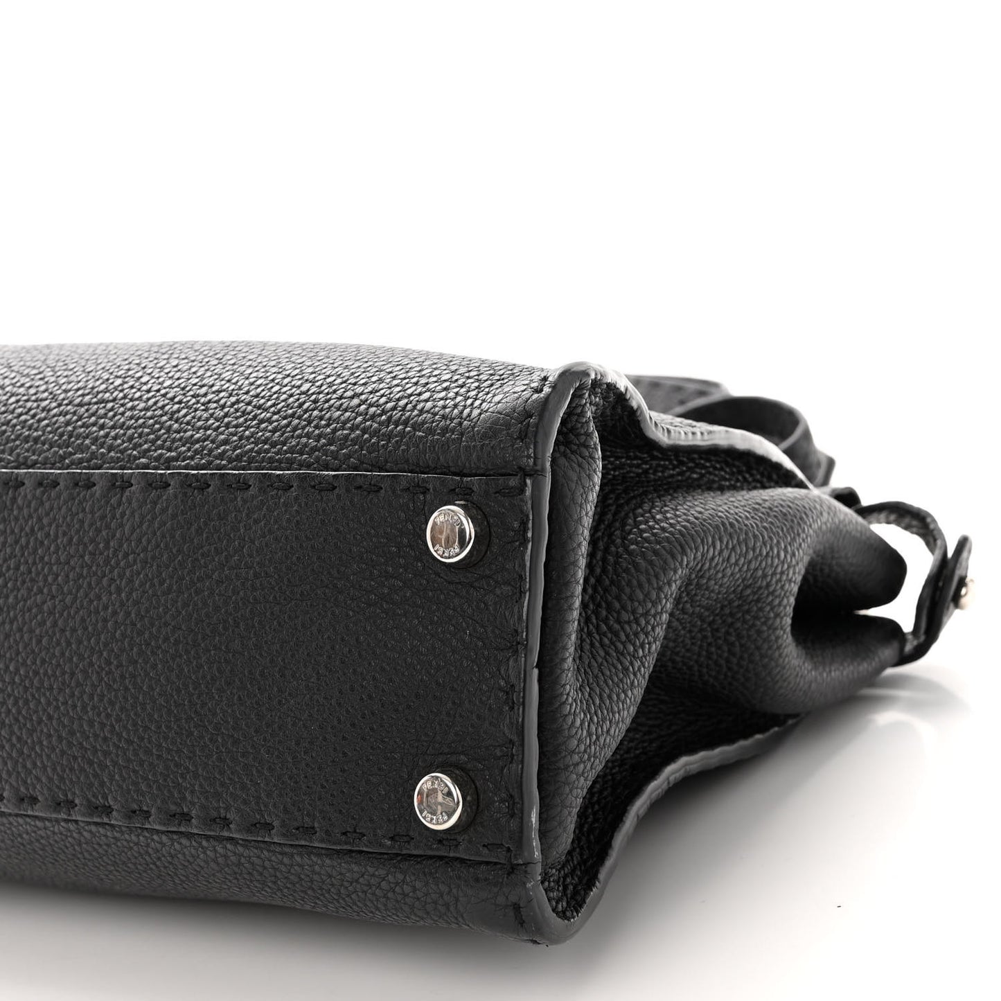 Cuoio Romano Selleria Bi-Color Medium Peekaboo Iconic Satchel Black Mou