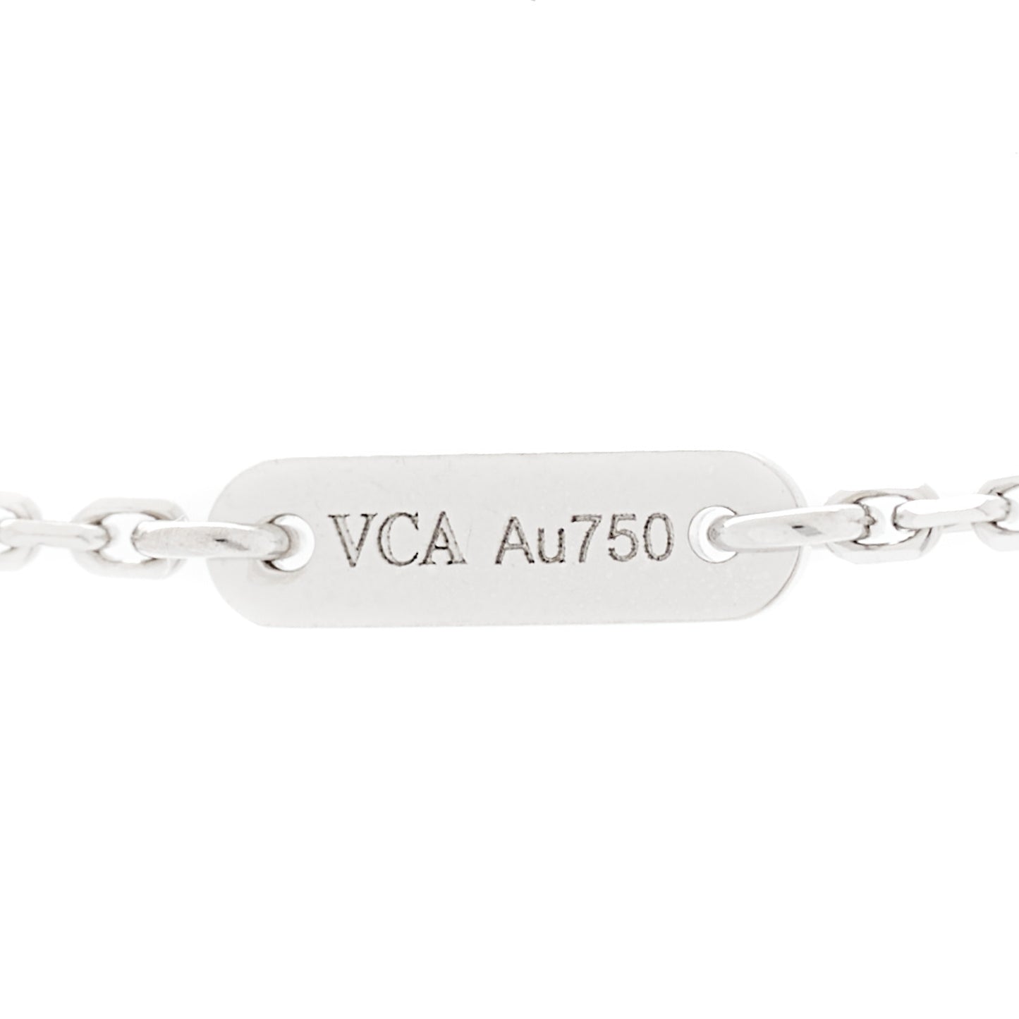 18K White Gold Diamond Sweet Alhambra Pendant Necklace
