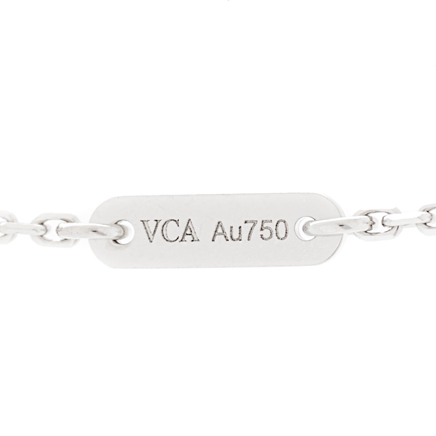 Van Cleef & Arpels 18K White Gold Diamond Sweet Alhambra Pendant Necklace 4 of 5