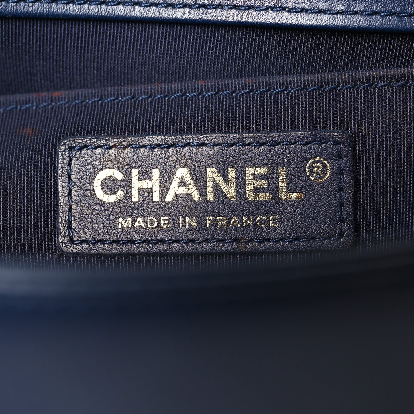 Lambskin Quilted Medium Boy Flap Dark Blue