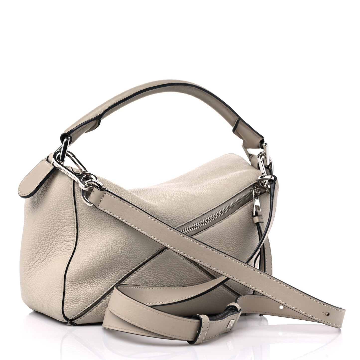 Calfskin Small Puzzle Bag Light Oat