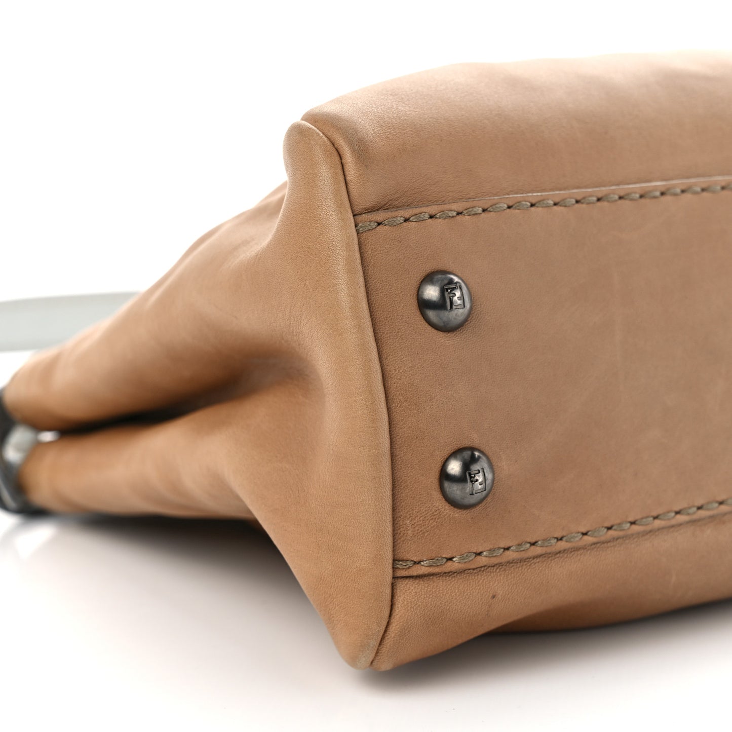 Vitello Saddle Cuoio Romano Selleria Medium Peekaboo Iconic Satchel Fango Acqua