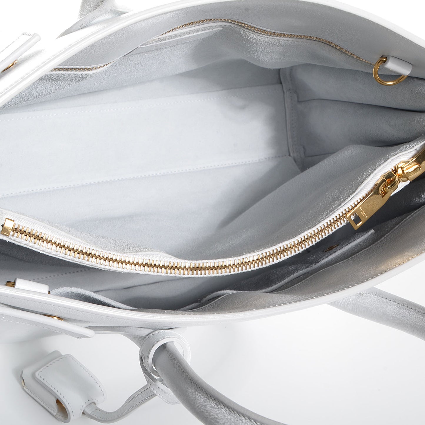 Leather Small Sac de Jour White