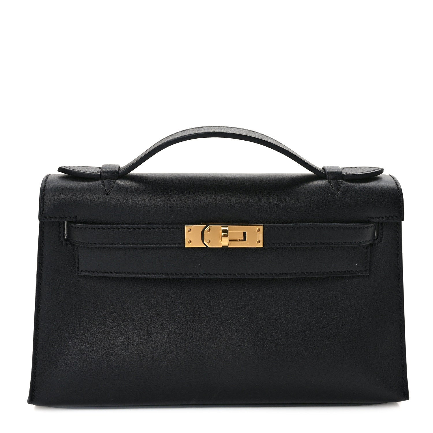 Hermes Swift Kelly Pochette Clutch Black 1 of 9
