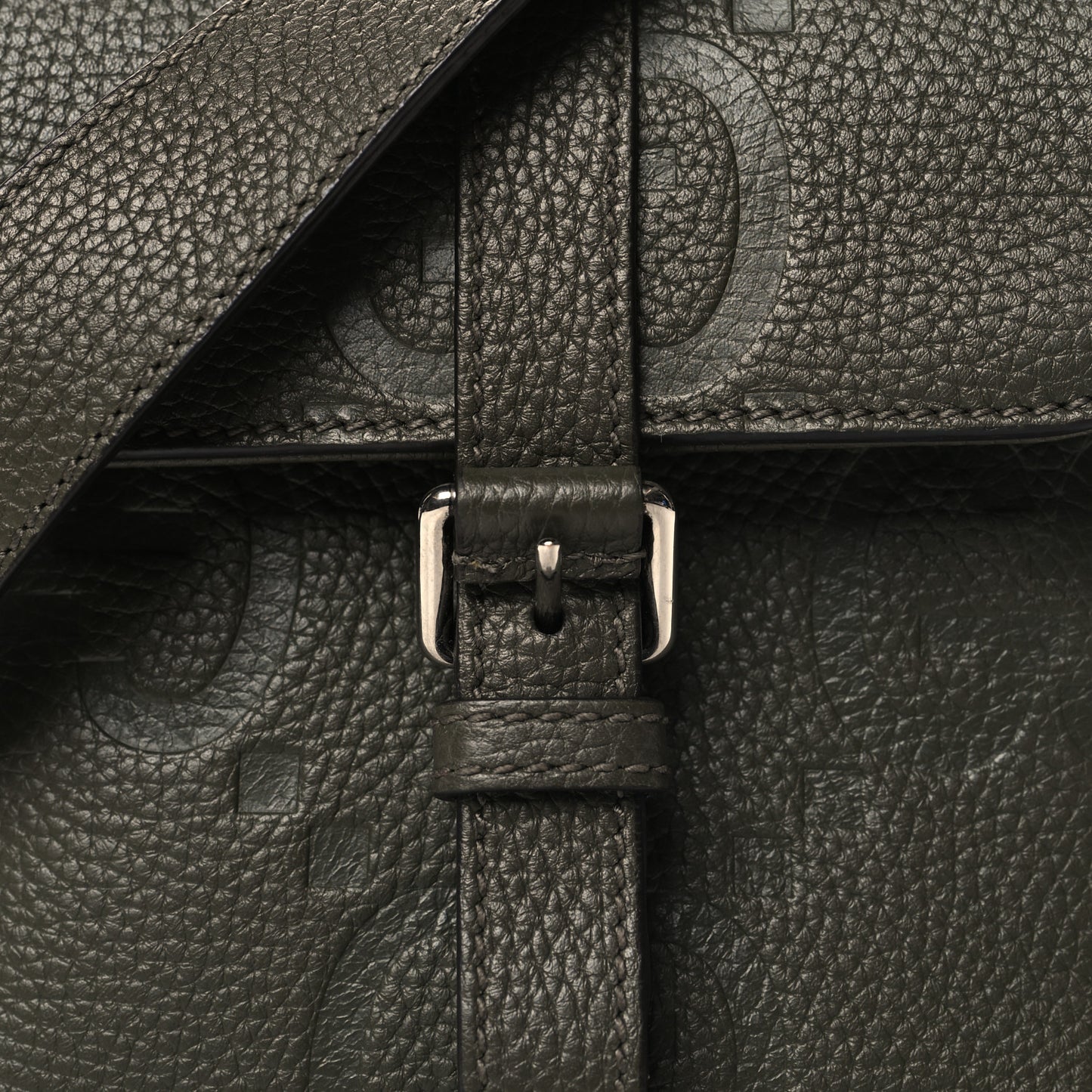Piuma Calfskin Jumbo GG Embossed Small Messenger Bag Dark Green