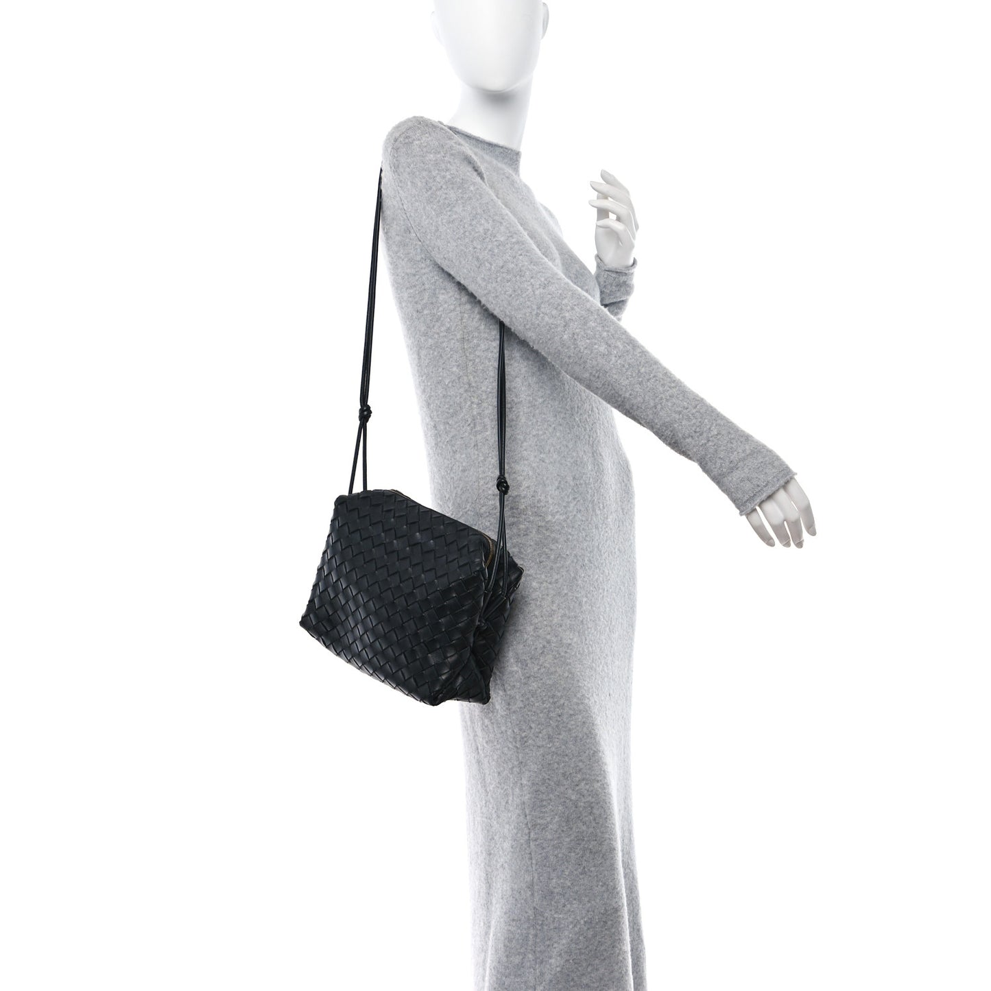 Nappa Intrecciato Medium Loop Camera Bag Black