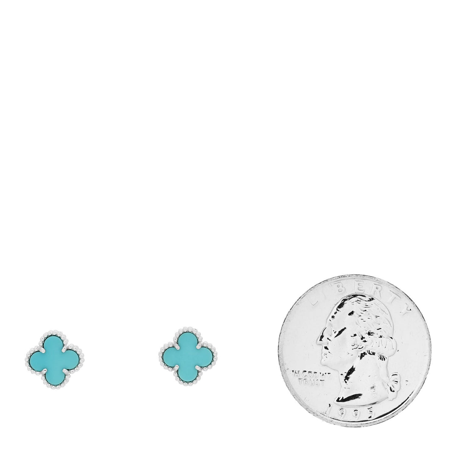 18K White Gold Turquoise Sweet Alhambra Earrings