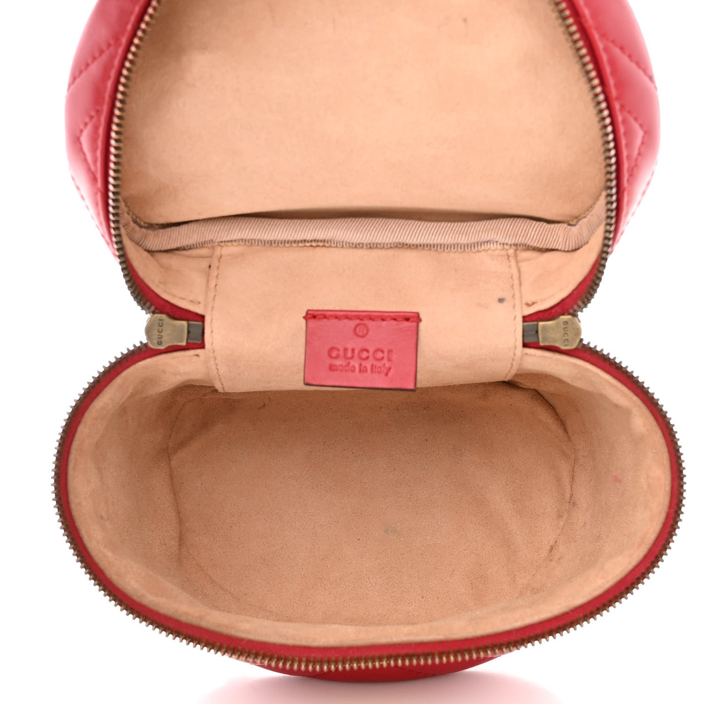 Calfskin Matelasse Mini GG Marmont Round Backpack Hibiscus Red