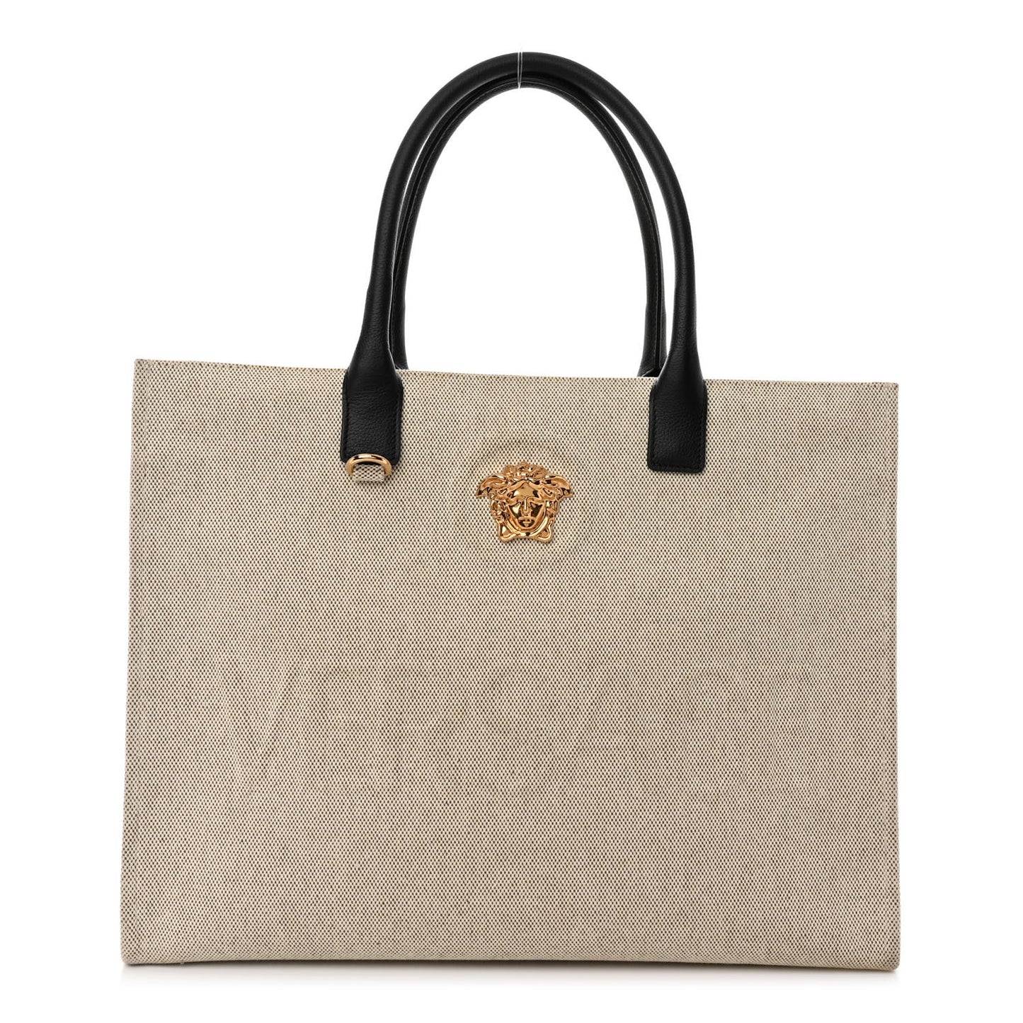 Canvas Calfskin La Medusa Tote Bag Beige