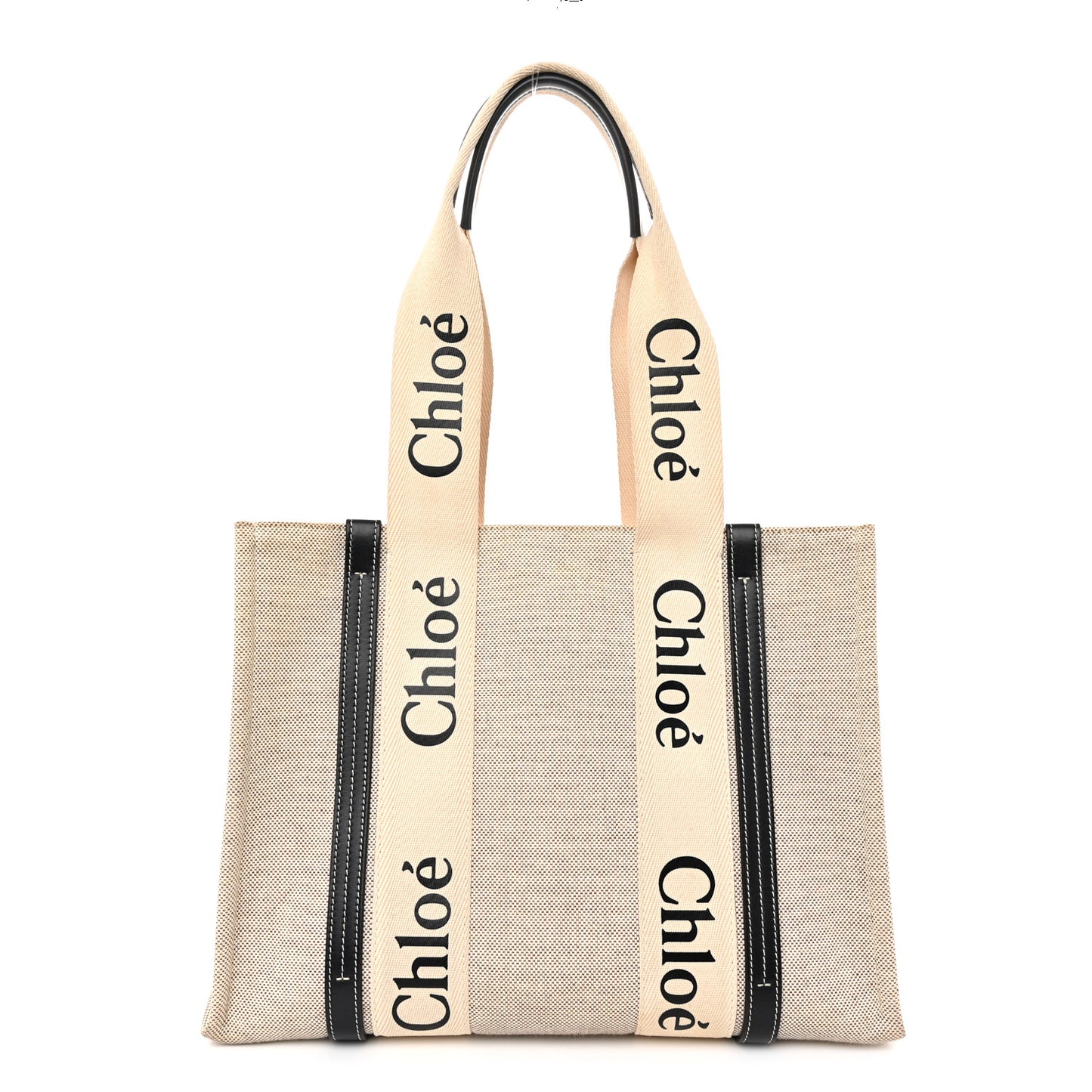 Cotton Calfskin Medium Woody Ribbon Tote White Blue