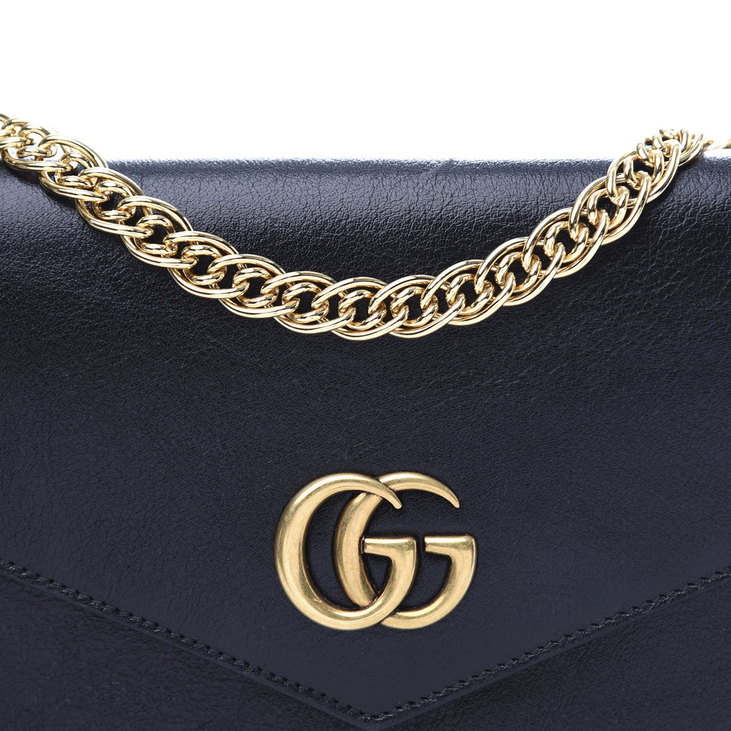 Gucci Calfskin Diagonal GG Medium Thiara Double Envelope Shoulder Bag Emerald Green Black 12 of 13