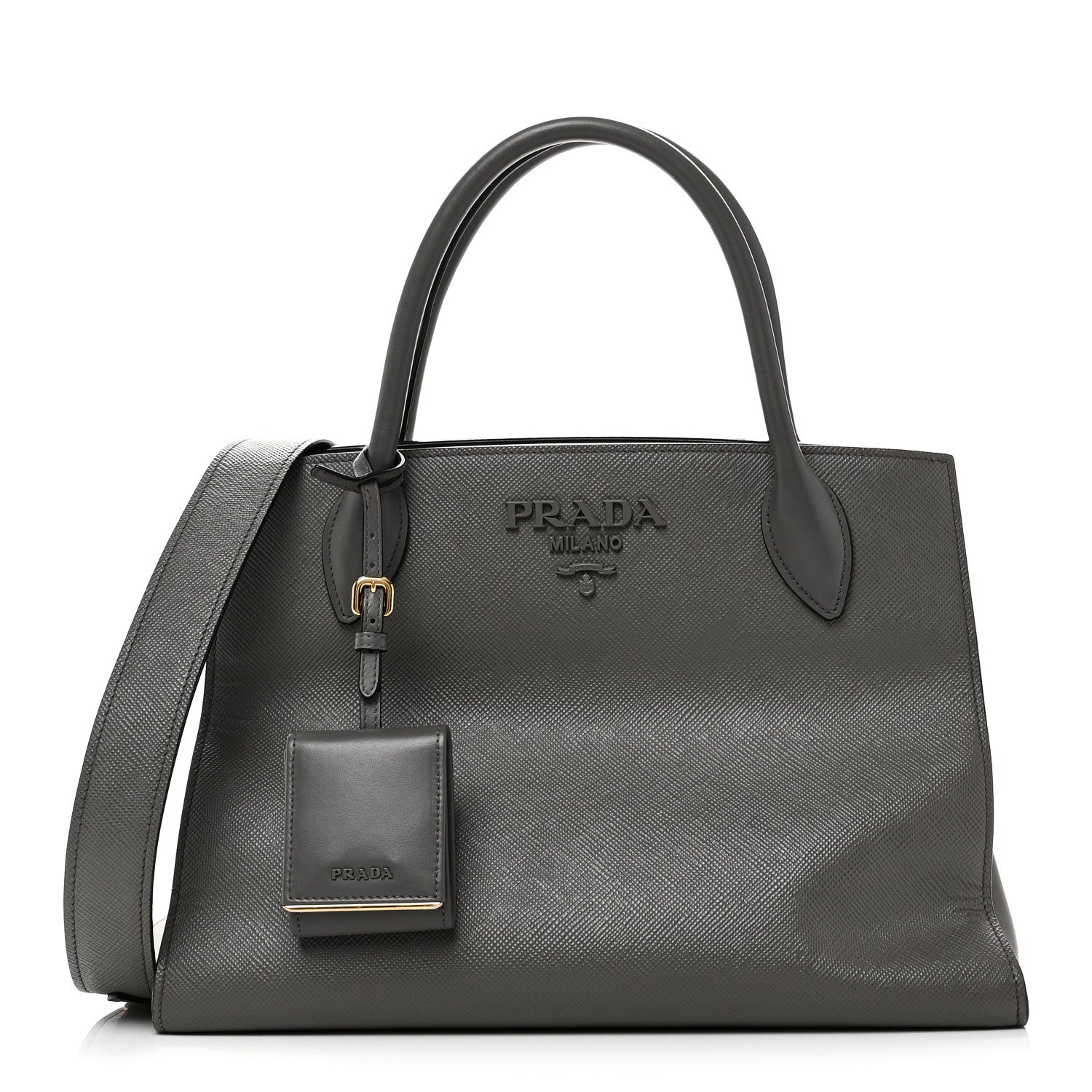 Prada Saffiano Cuir Calfskin Medium Monochrome Top Handle Tote
