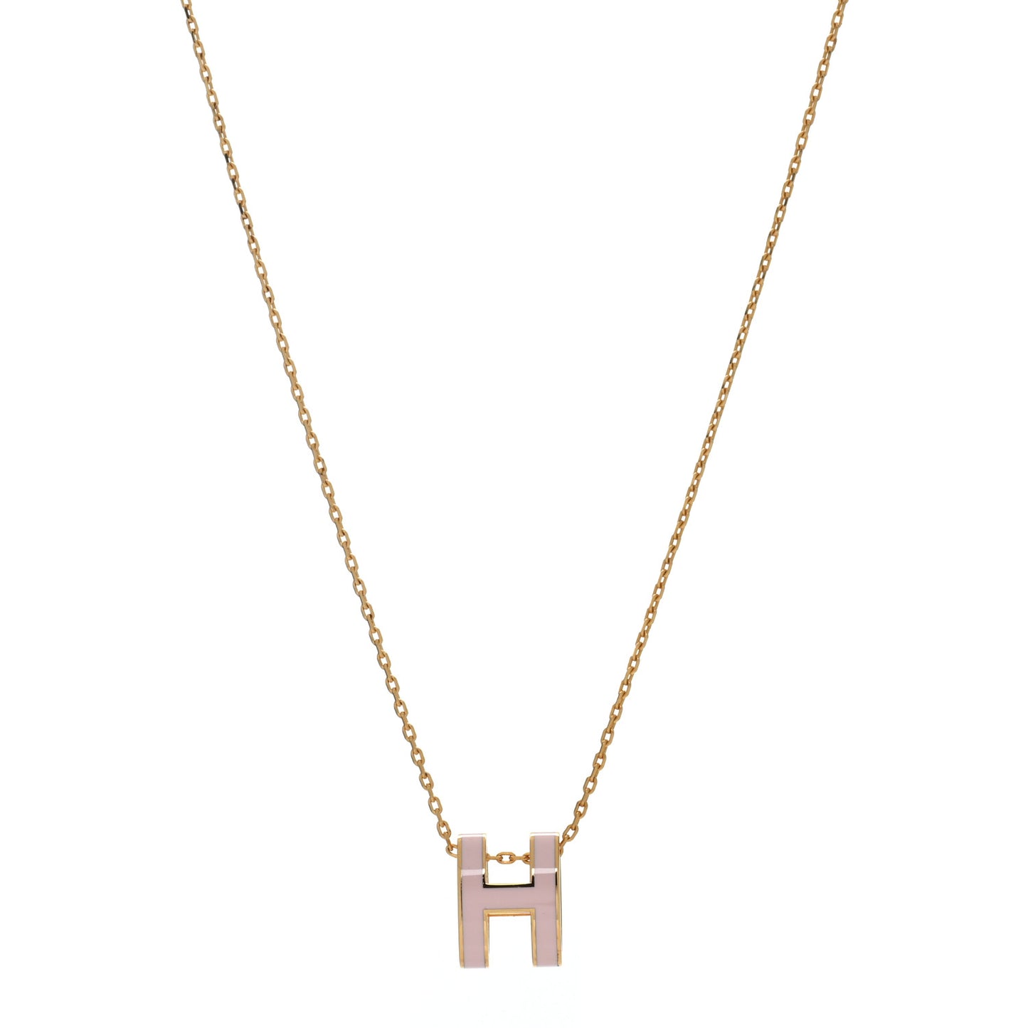 Lacquered Rose Gold Pop H Pendant Necklace Rose Dragee