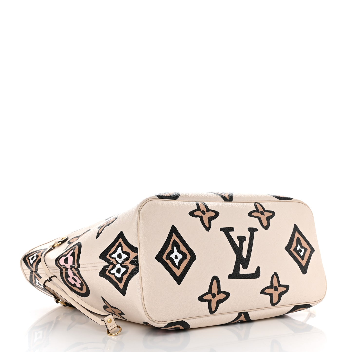 Monogram Giant Wild at Heart Neverfull MM Creme