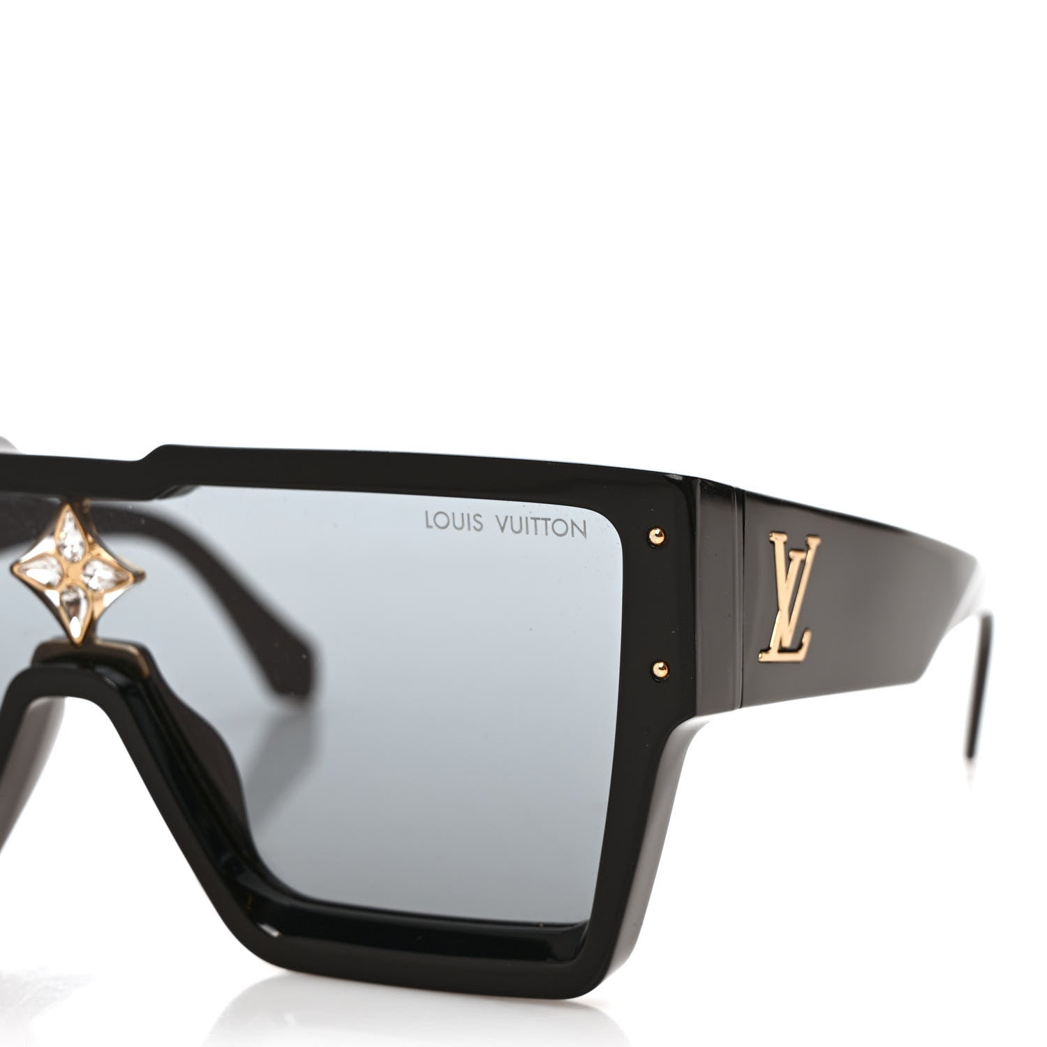 Louis Vuitton Acetate Swarovski Crystal Cyclone Sunglasses Z1547E Black 5 of 8