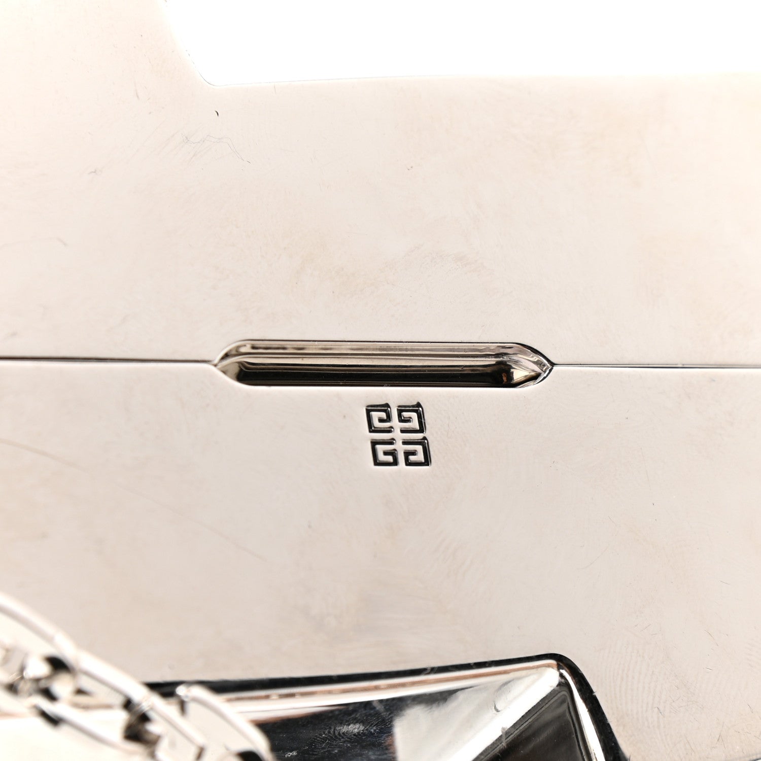 Givenchy Aluminum G Chain Clutch Silvery 9 of 12