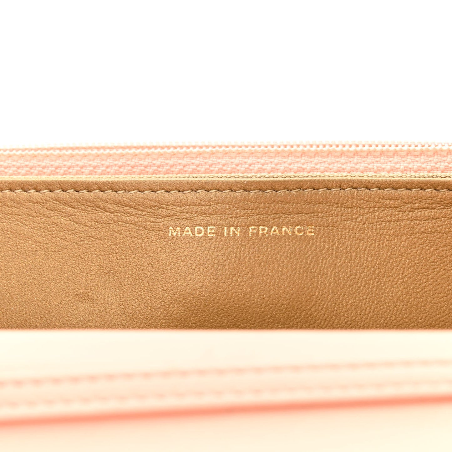 Lambskin Quilted Pearl Crush Wallet on Chain WOC Light Orange