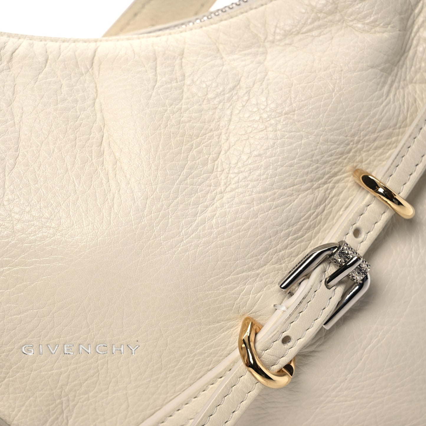 Tumbled Calfskin Mini Voyou Boyfriend Party Bag White