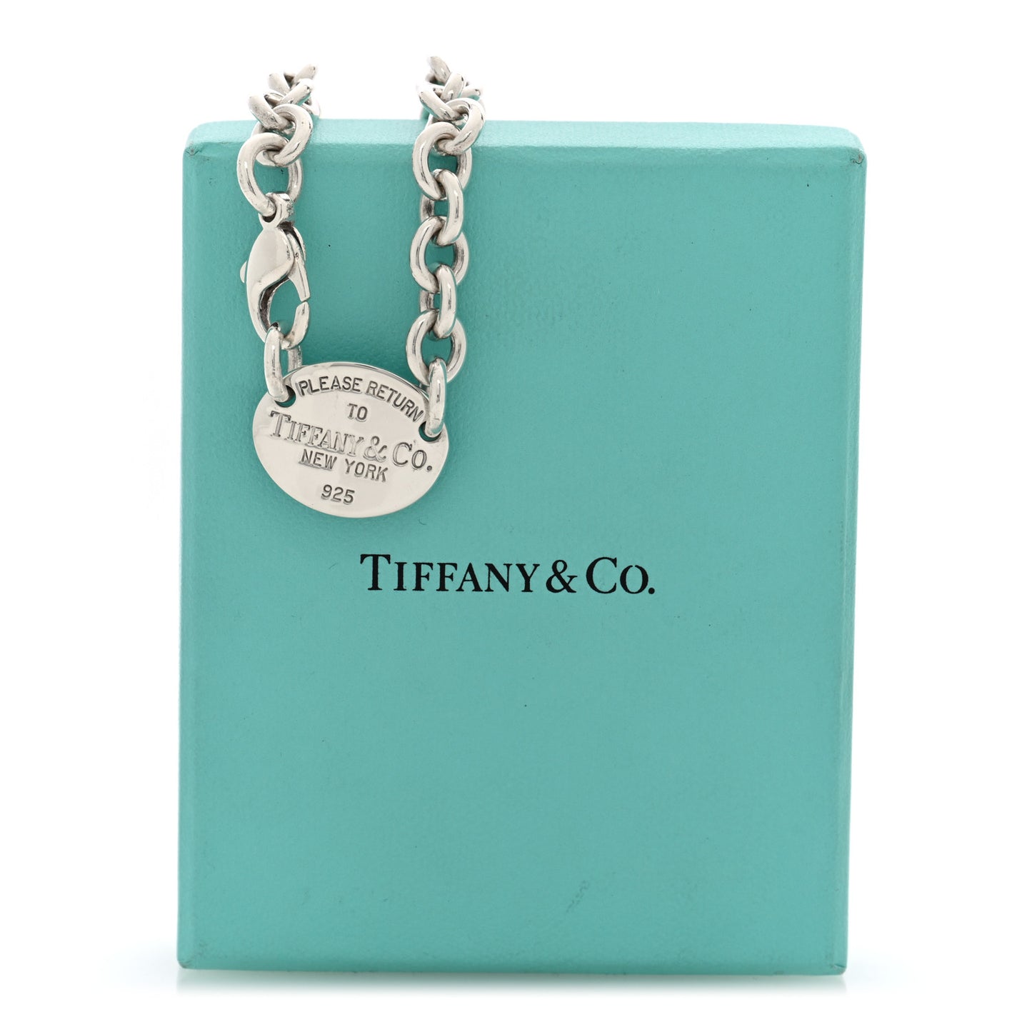 Sterling Silver Return to Tiffany Oval Tag Choker Necklace