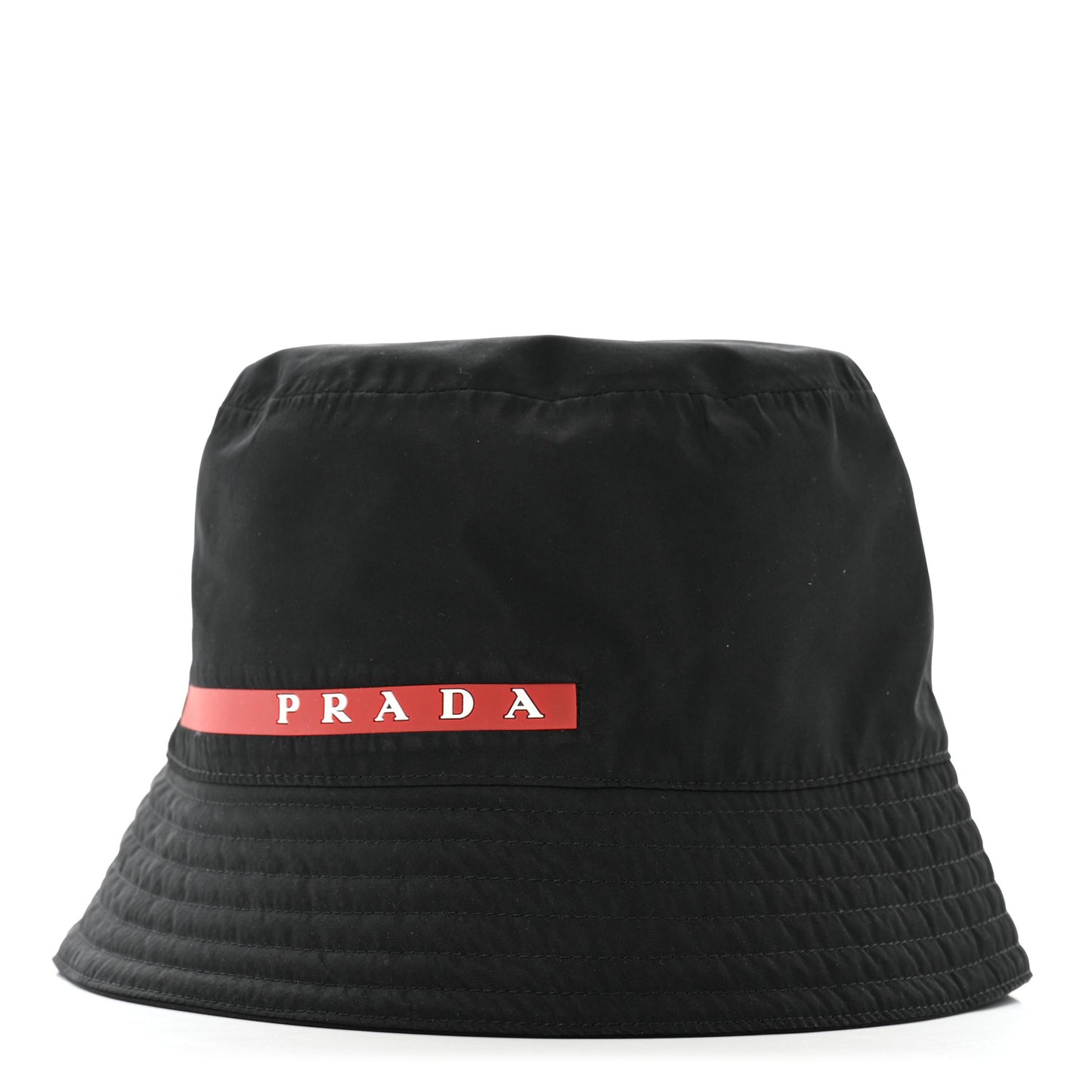 Technical Nylon Linea Rossa Bucket Hat M Black
