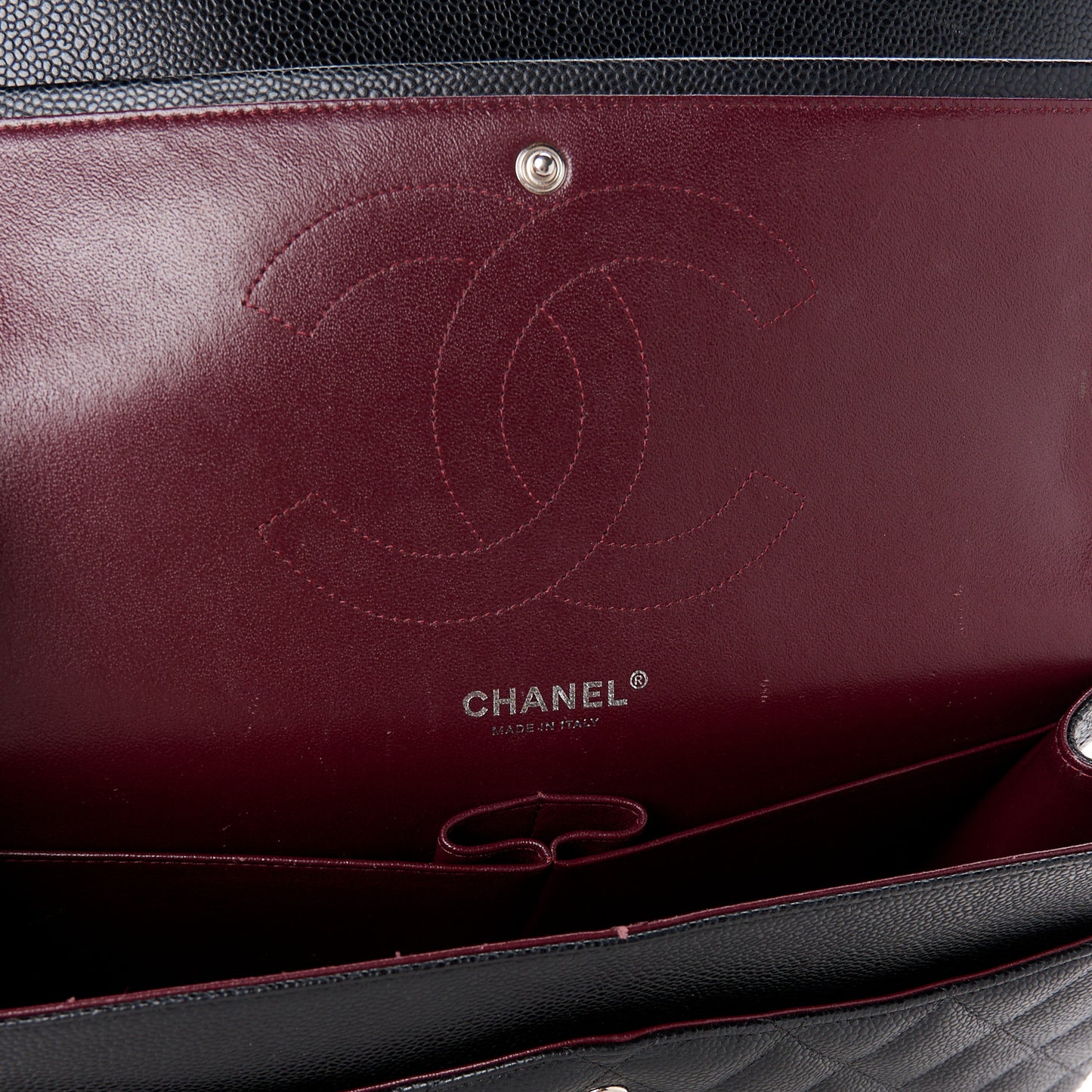 Caviar Quilted Jumbo Double Flap Black
