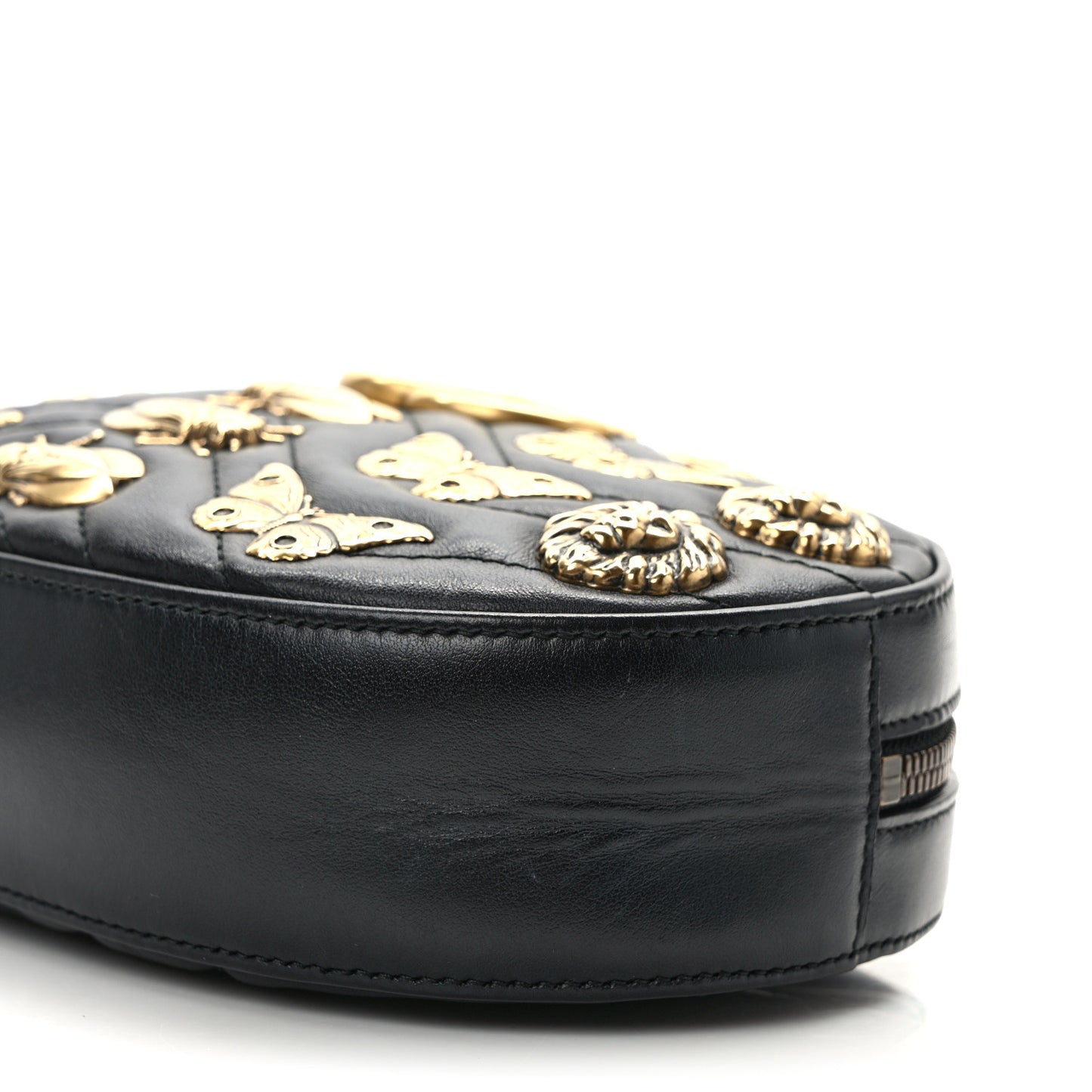 Calfskin Matelasse Animal Studs GG Marmont Belt Bag 95 34 85/34 Black