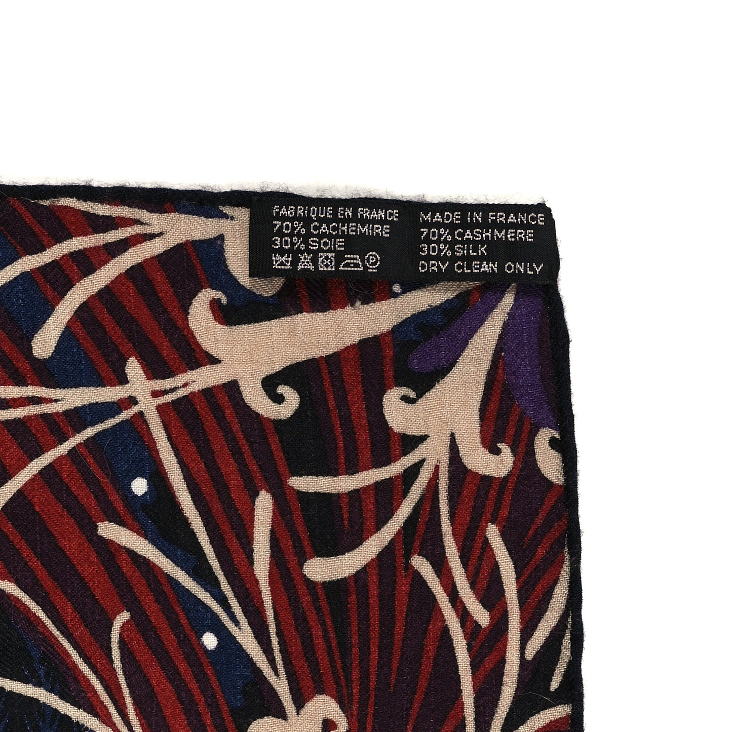 Cashmere Silk Tyger Tyger Shawl 140 Bleu Nuit Acajou Prune