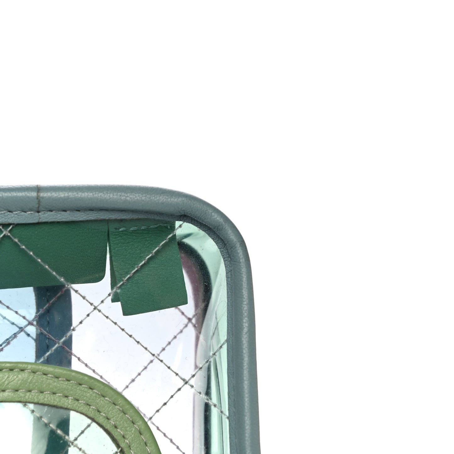 Lambskin PVC Quilted Mini Coco Splash Flap Blue Green