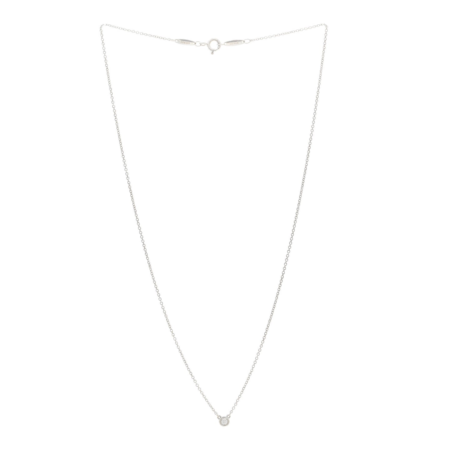 Sterling Silver Diamond .05ct Elsa Peretti Diamonds by the Yard Pendant Necklace