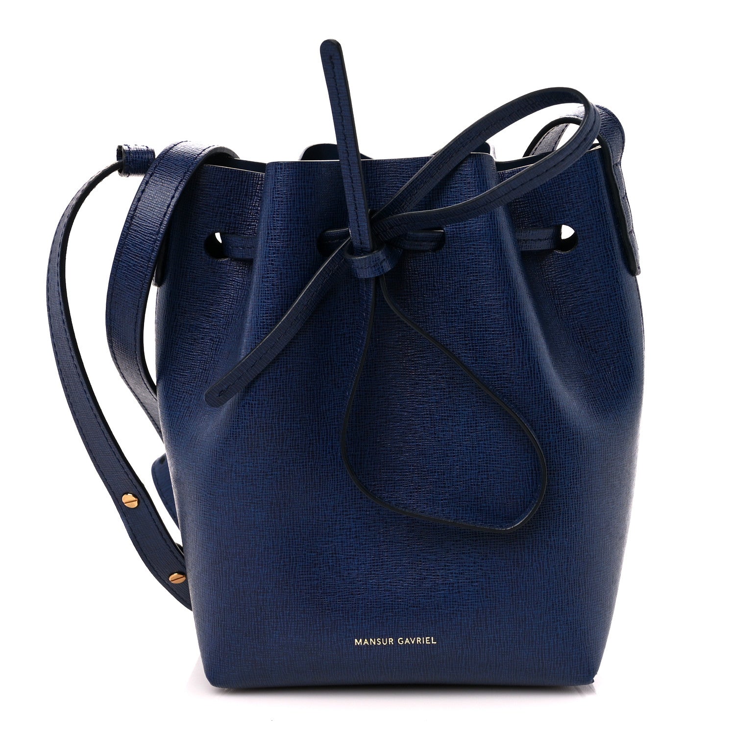 Mansur Gavriel Saffiano Mini Bucket Bag Blue 1 of 10