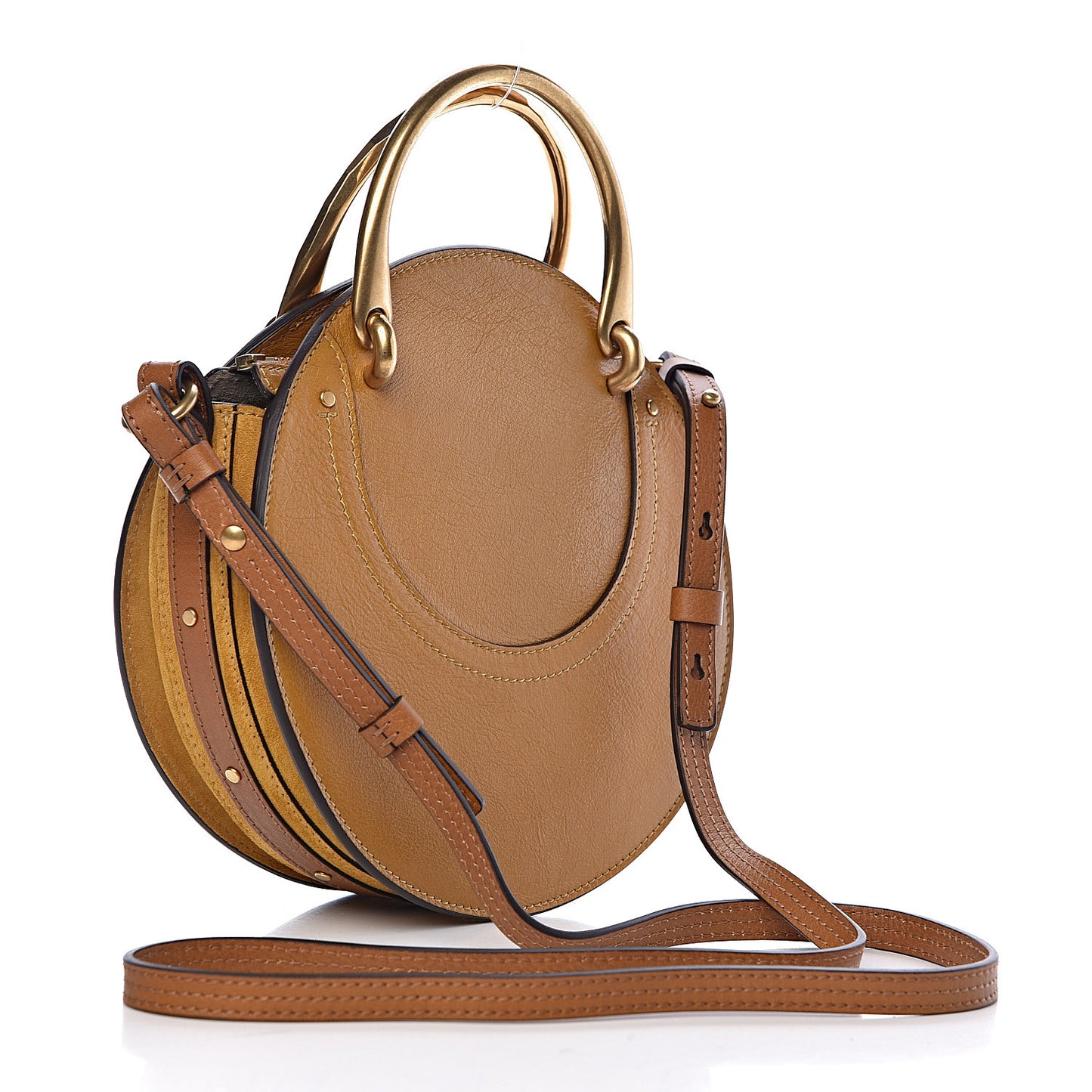 Calfskin Suede Small Pixie Bag Mustard Brown