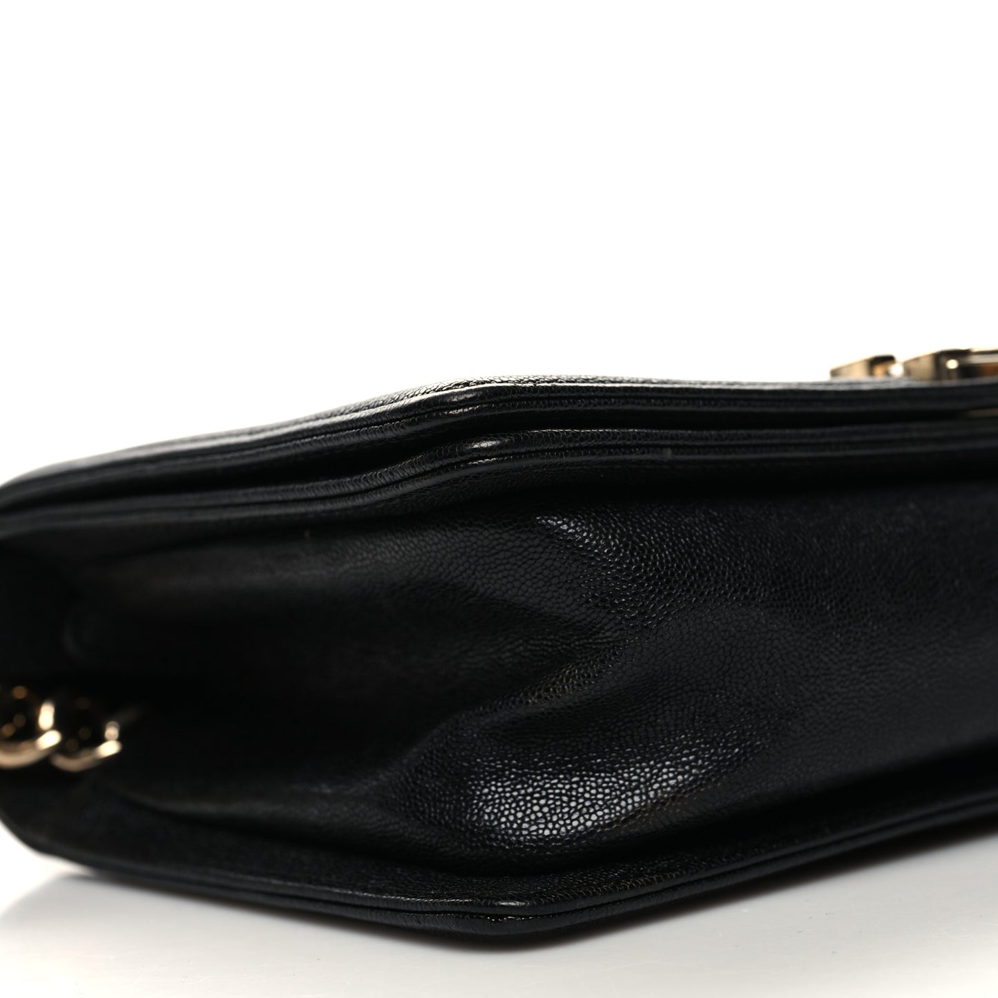 Caviar Chevron Quilted Medium Boy Flap Black