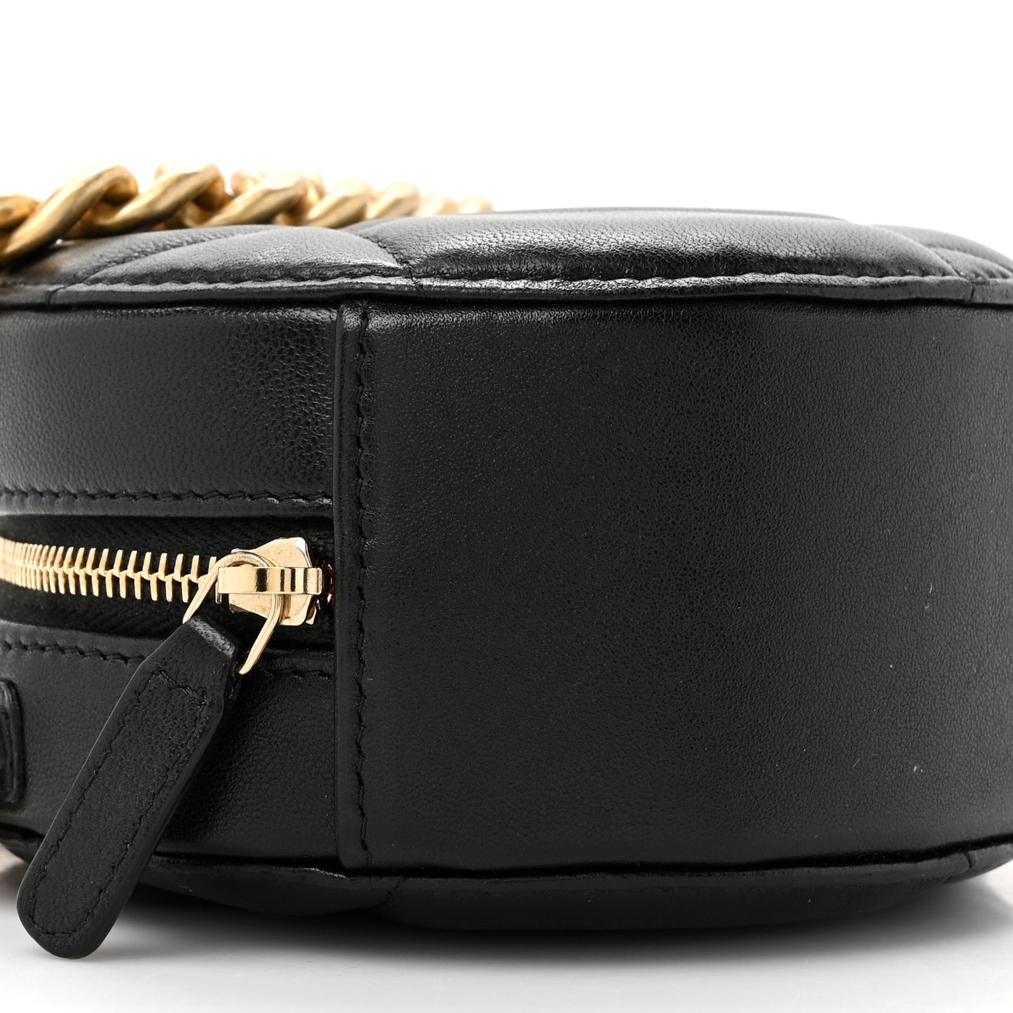 Lambskin Quilted Chanel 19 Round Clutch With Chain Black