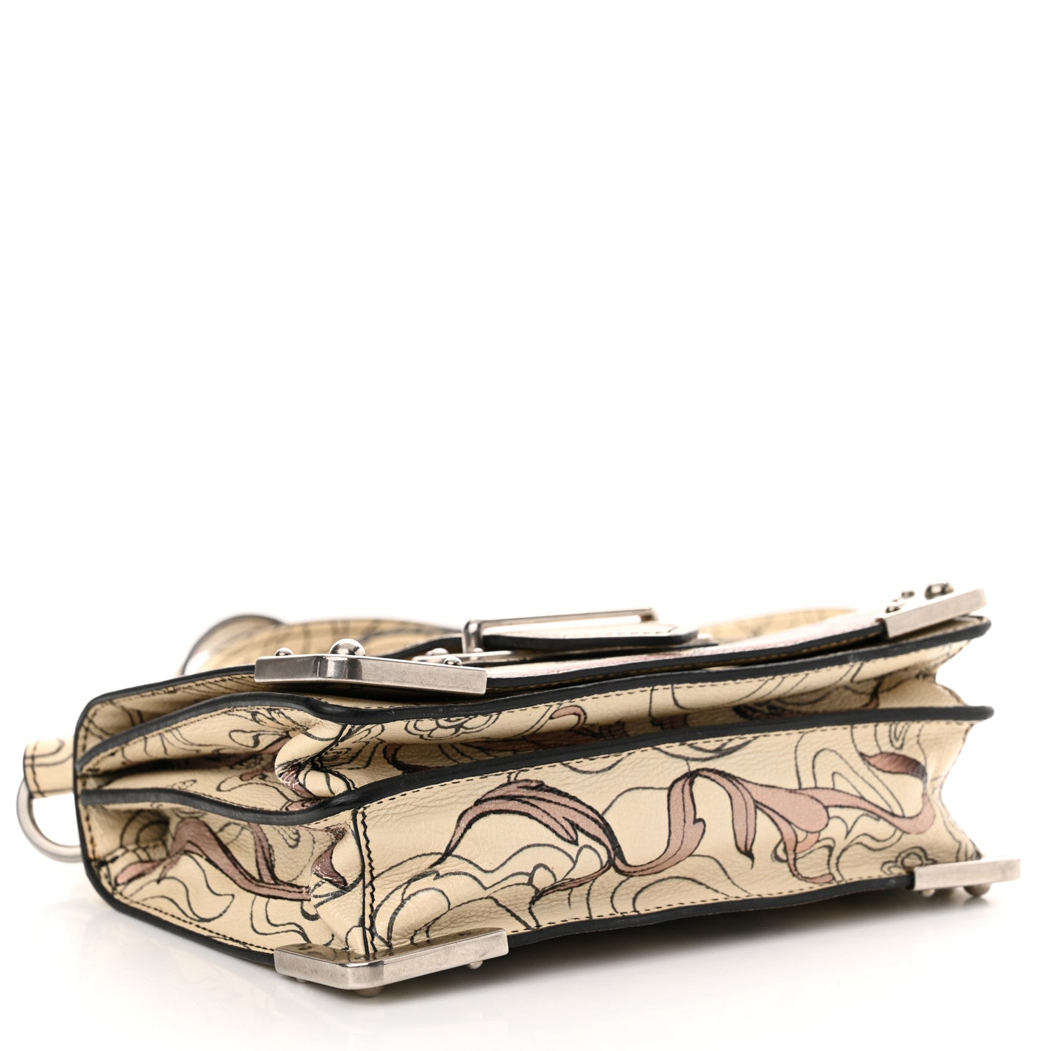 Prada X JAMES JEAN Glace Calfskin Rabbit Print Cahier Bag Opaline 4 of 18