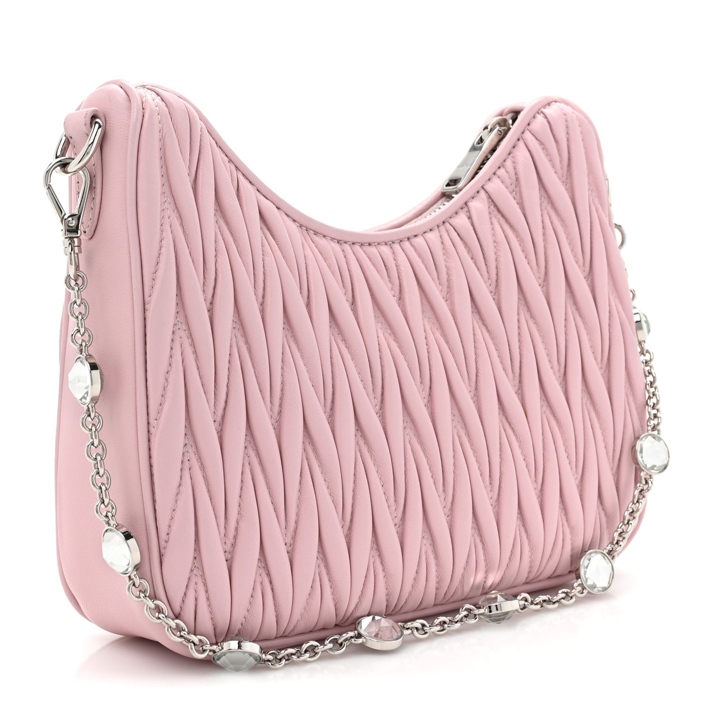 Nappa Matelasse Shoulder Bag Alabastro