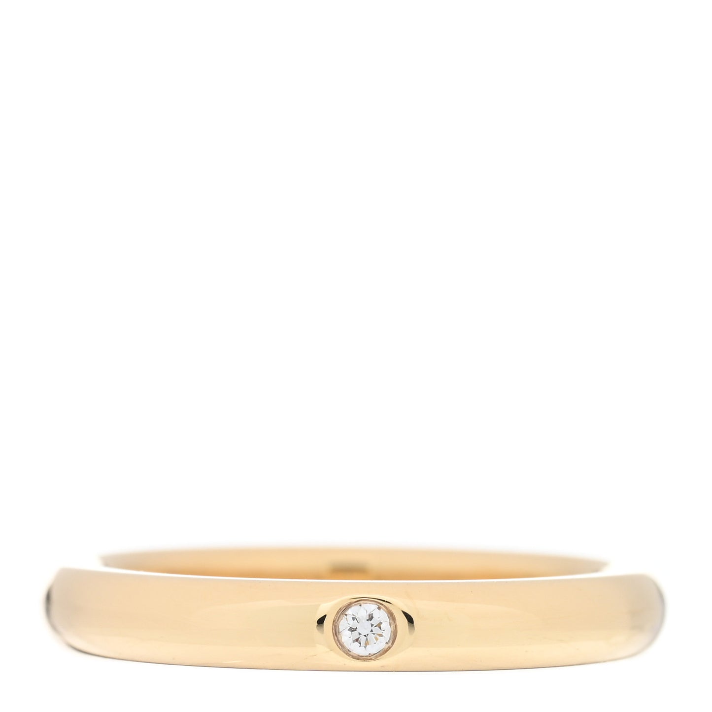 18K Yellow Gold Diamond 3mm Elsa Peretti Band Ring 50 5.5