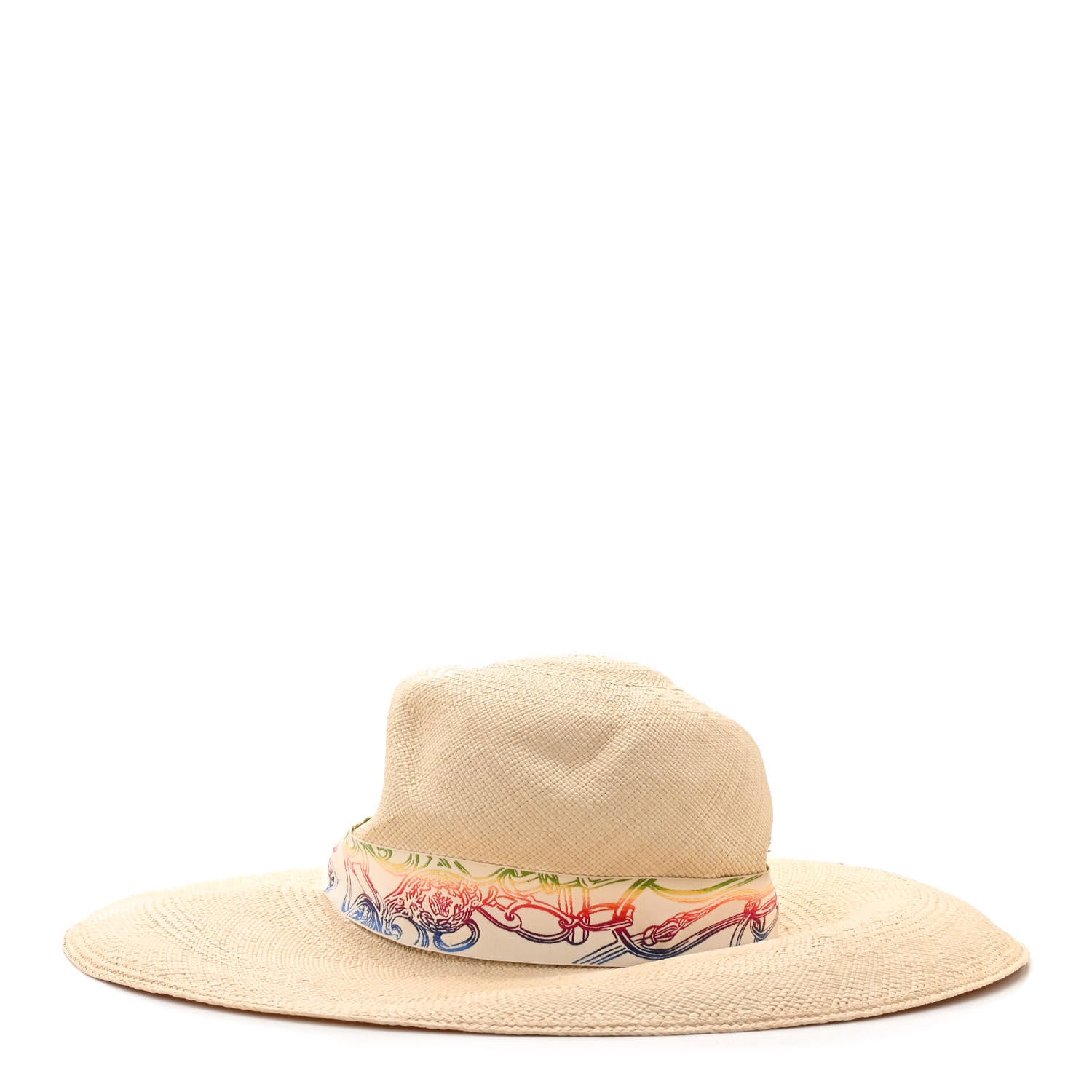 Hermes Straw Panama Brisa Brides De Gala Hat 57 Naturel Multicolore 6 of 9