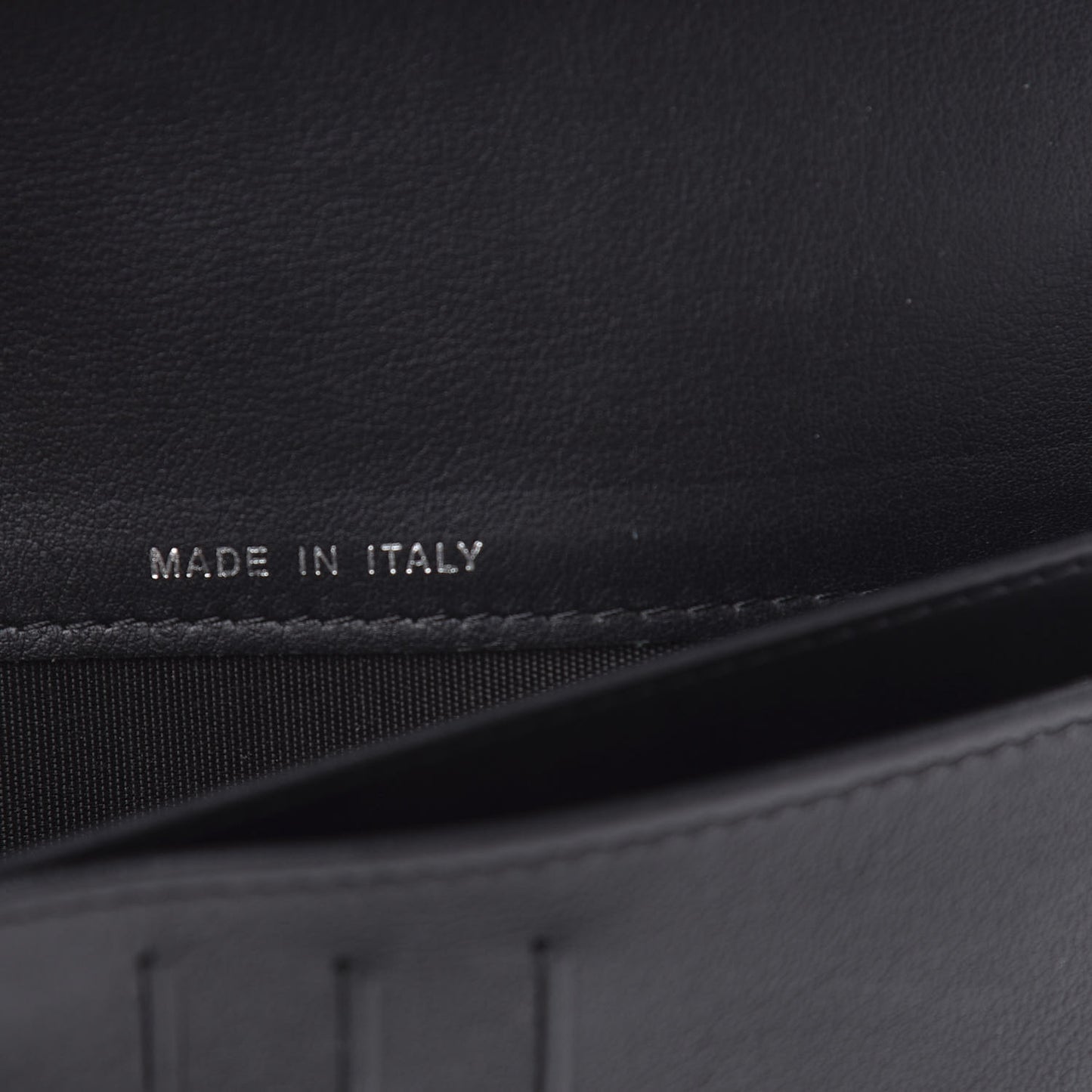 Calfskin Diamond Stitched Wallet Black