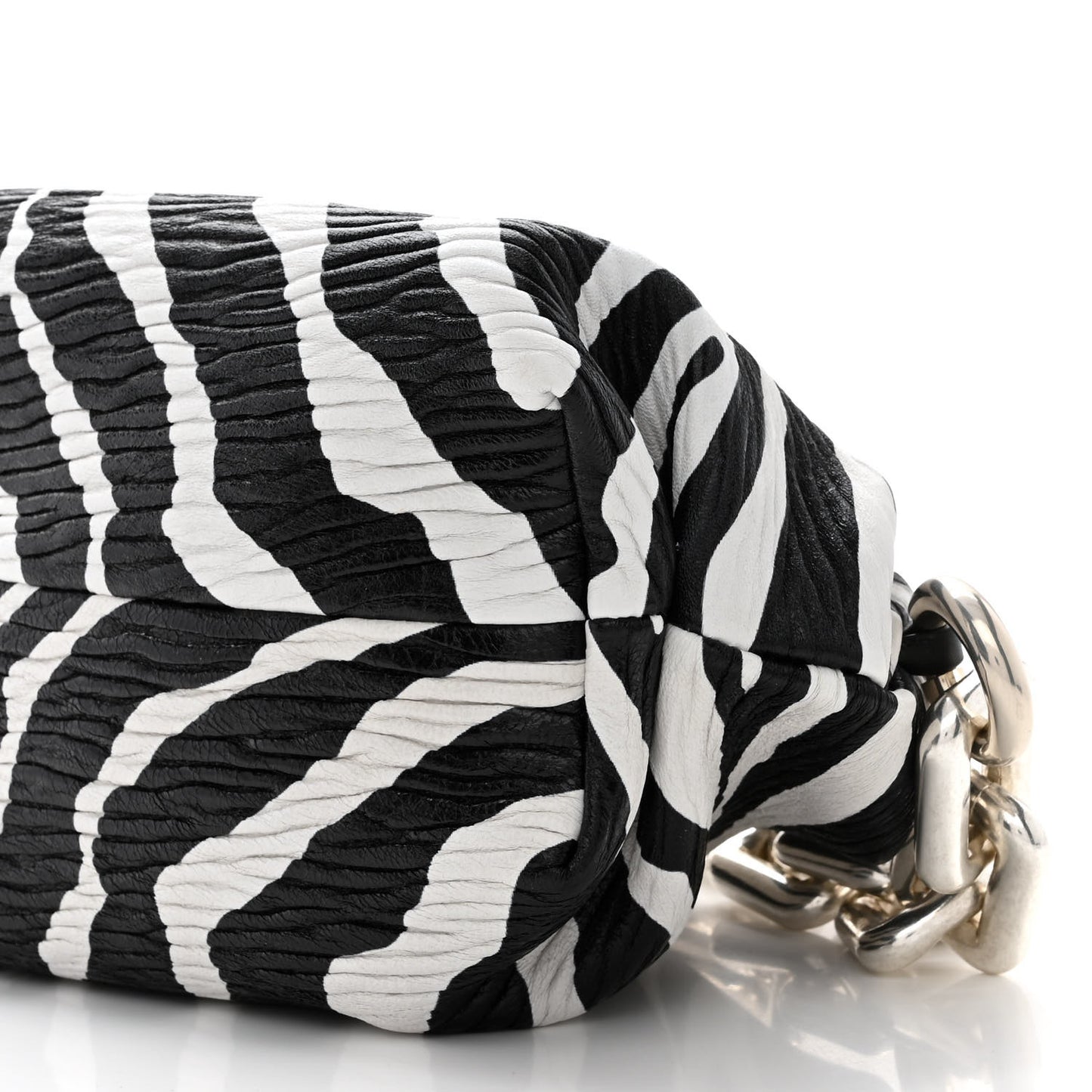 Nappa Zebra Print The Pouch Chain White Black