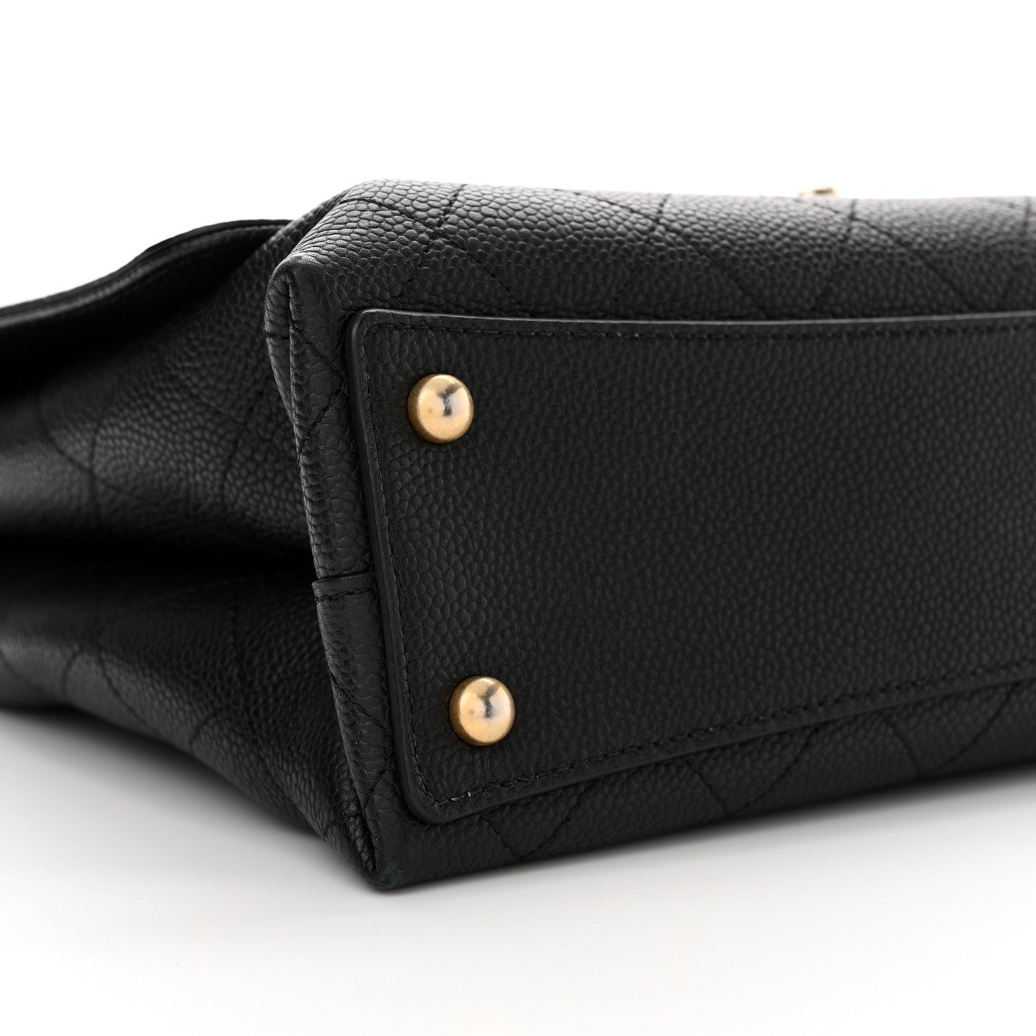 Chanel Grained Calfskin Stitched Flap Black 9 of 16