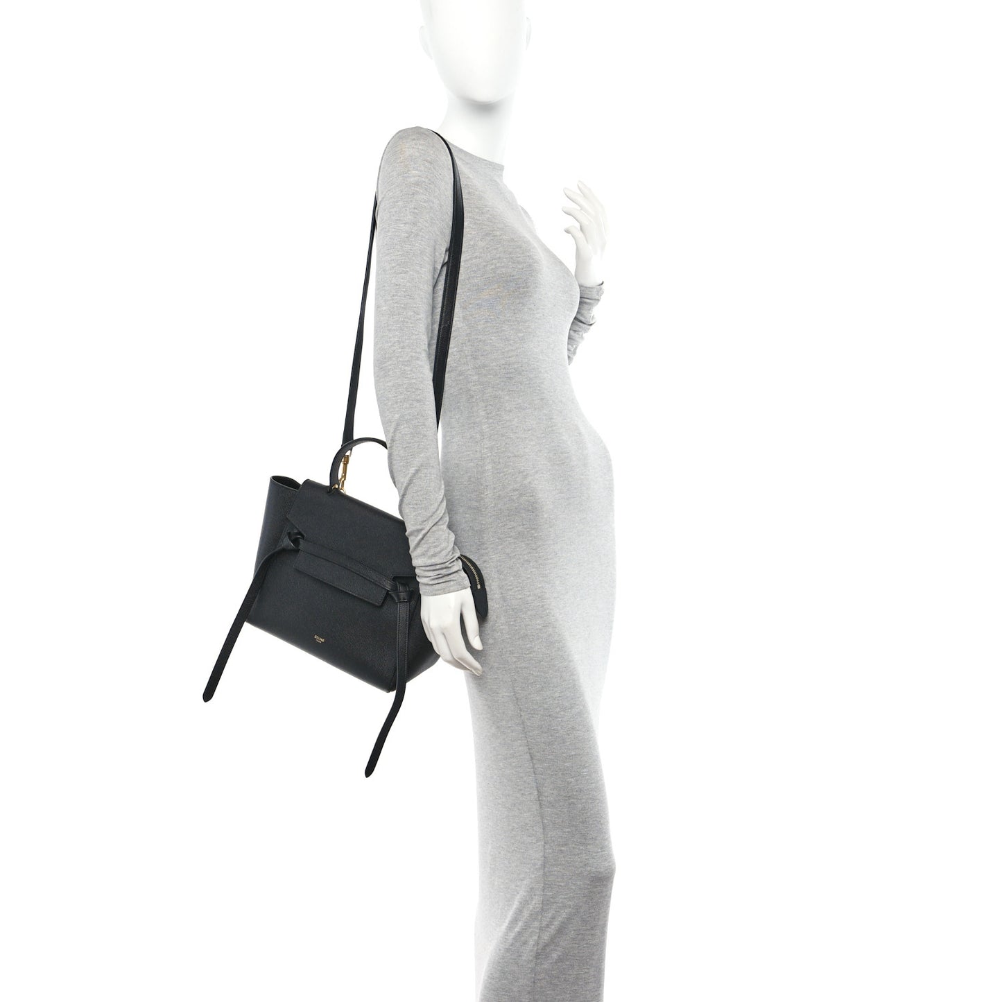 Grained Calfskin Micro Belt Bag Black