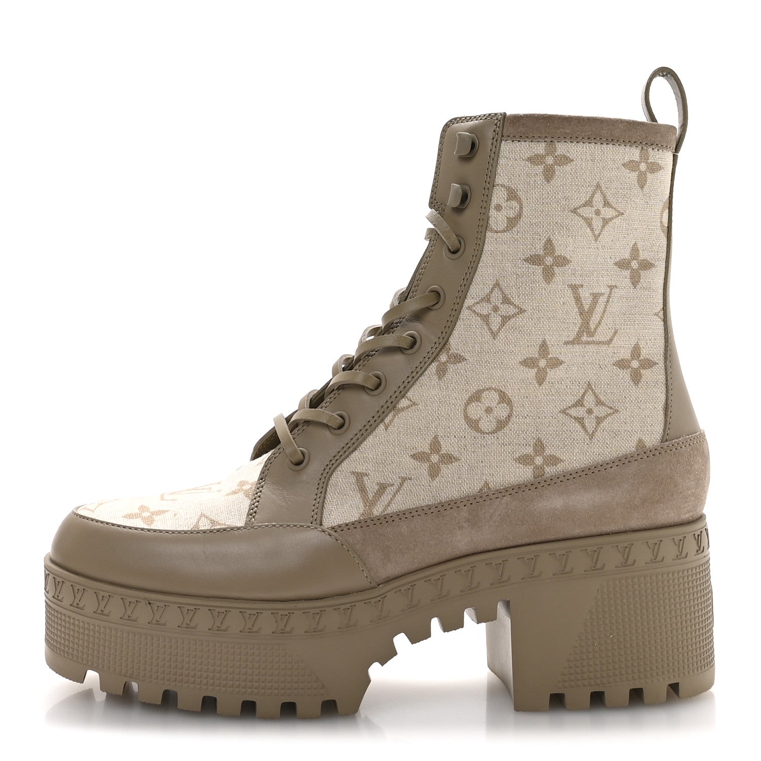 Louis Vuitton Suede Calfskin Laureate Platform Desert Boots 38.5