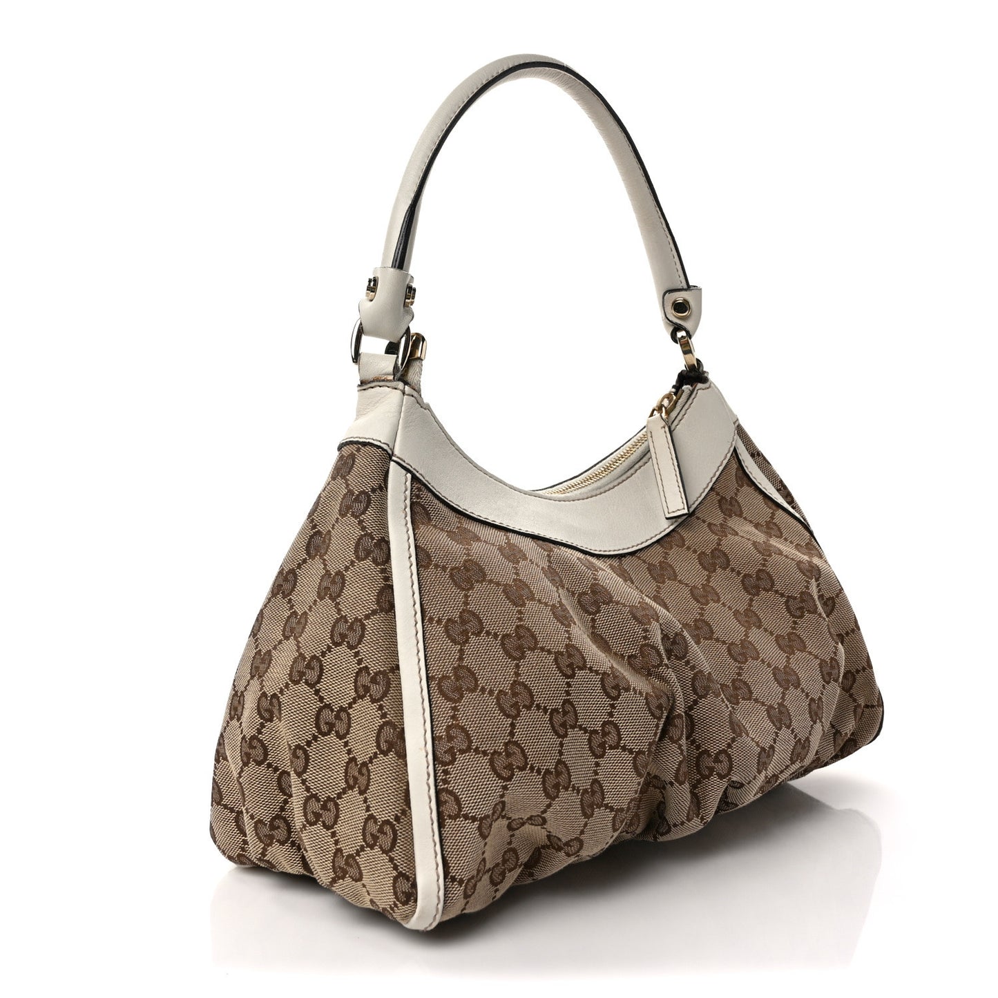 Monogram Medium D Gold Ring Hobo White